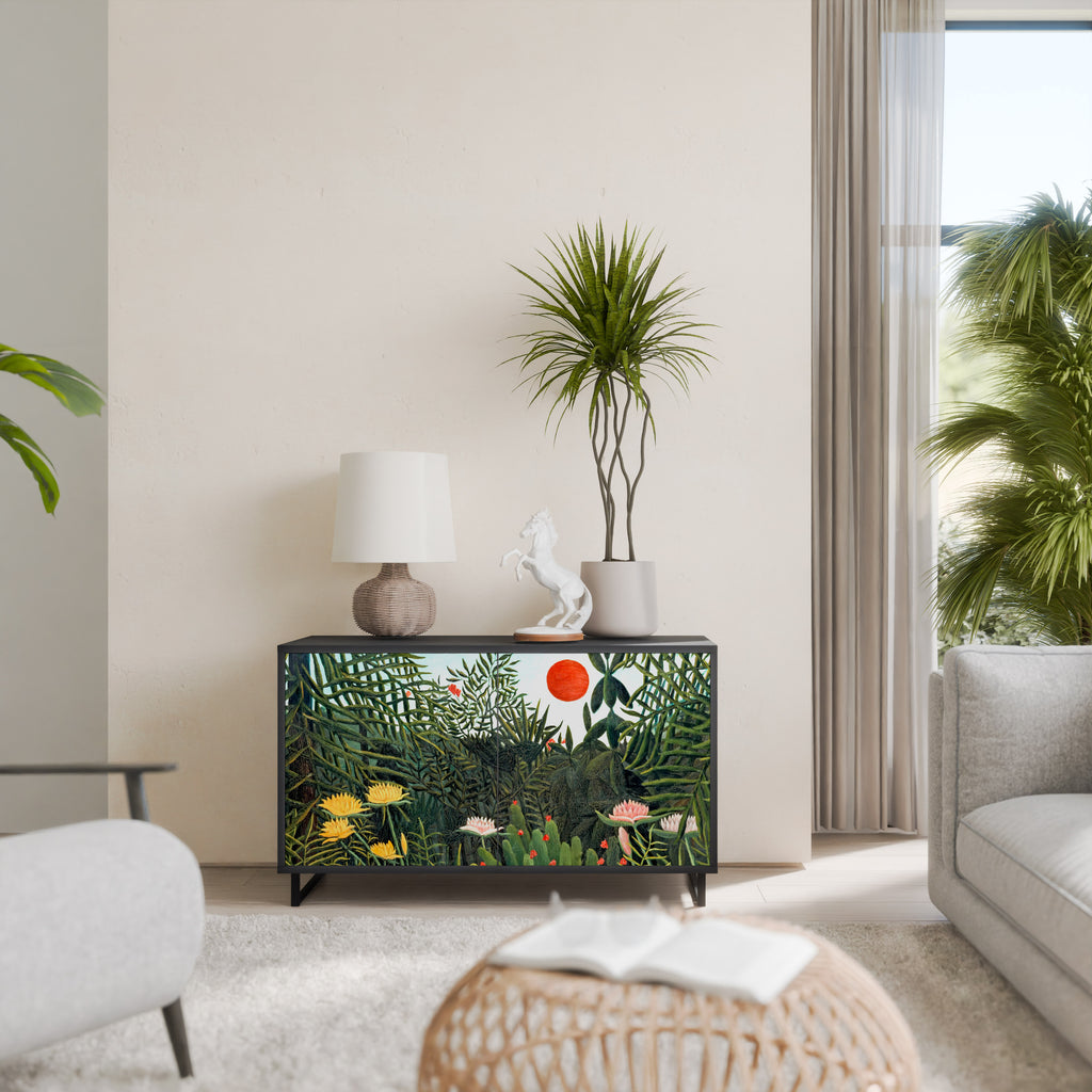 VIRGIN FOREST WITH SUNSET 2-Door Sideboard in Black Finish