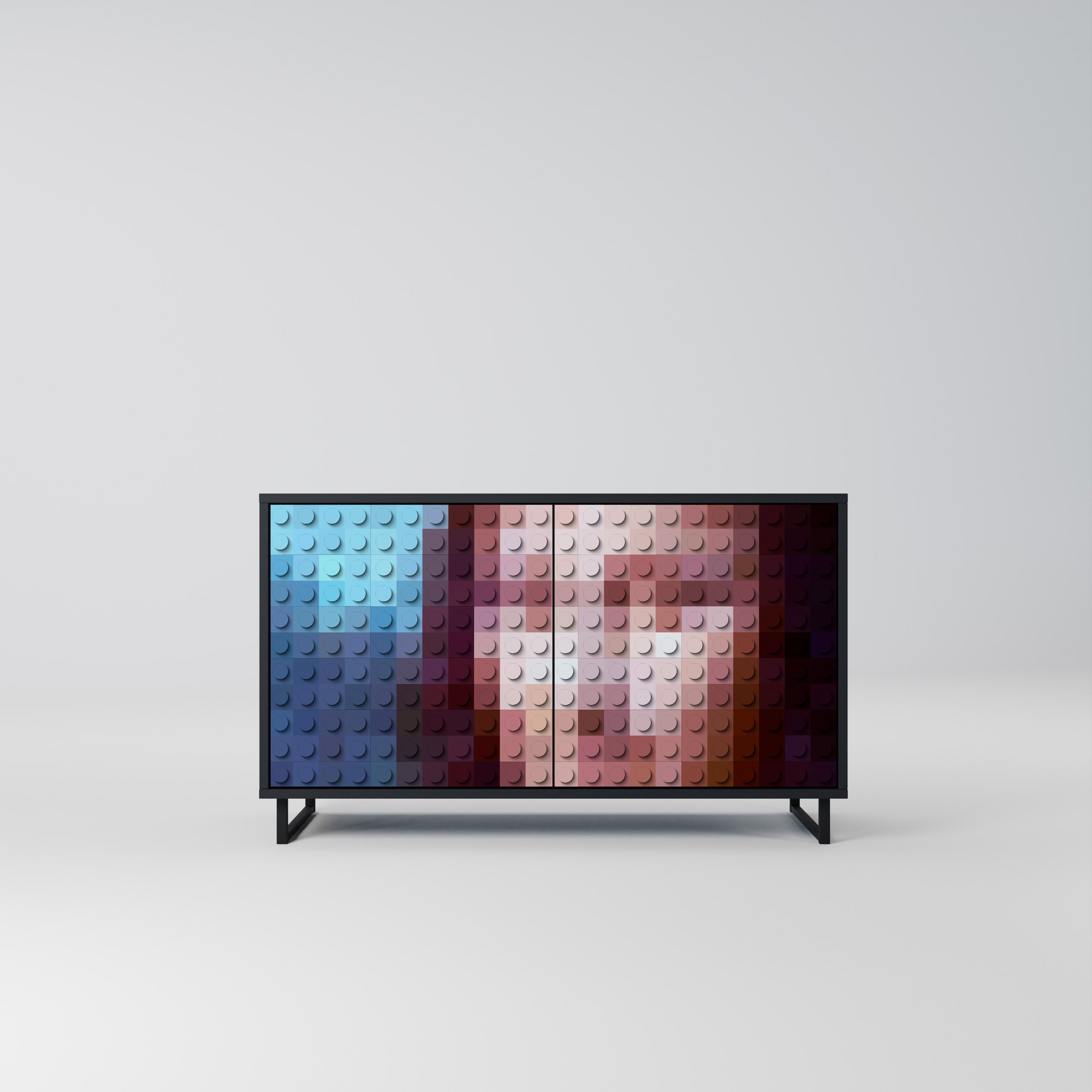 CONSTRUCTIVE ART 2-Door Sideboard in Black Finish