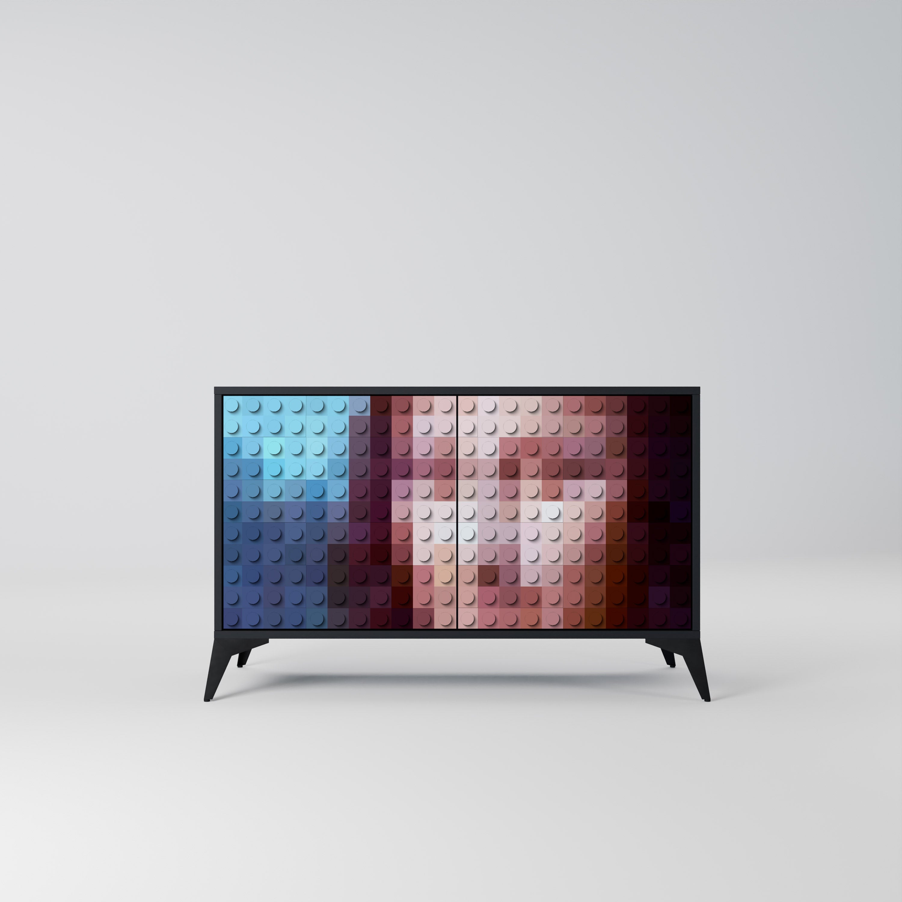 CONSTRUCTIVE ART 2-Door Sideboard in Black Finish