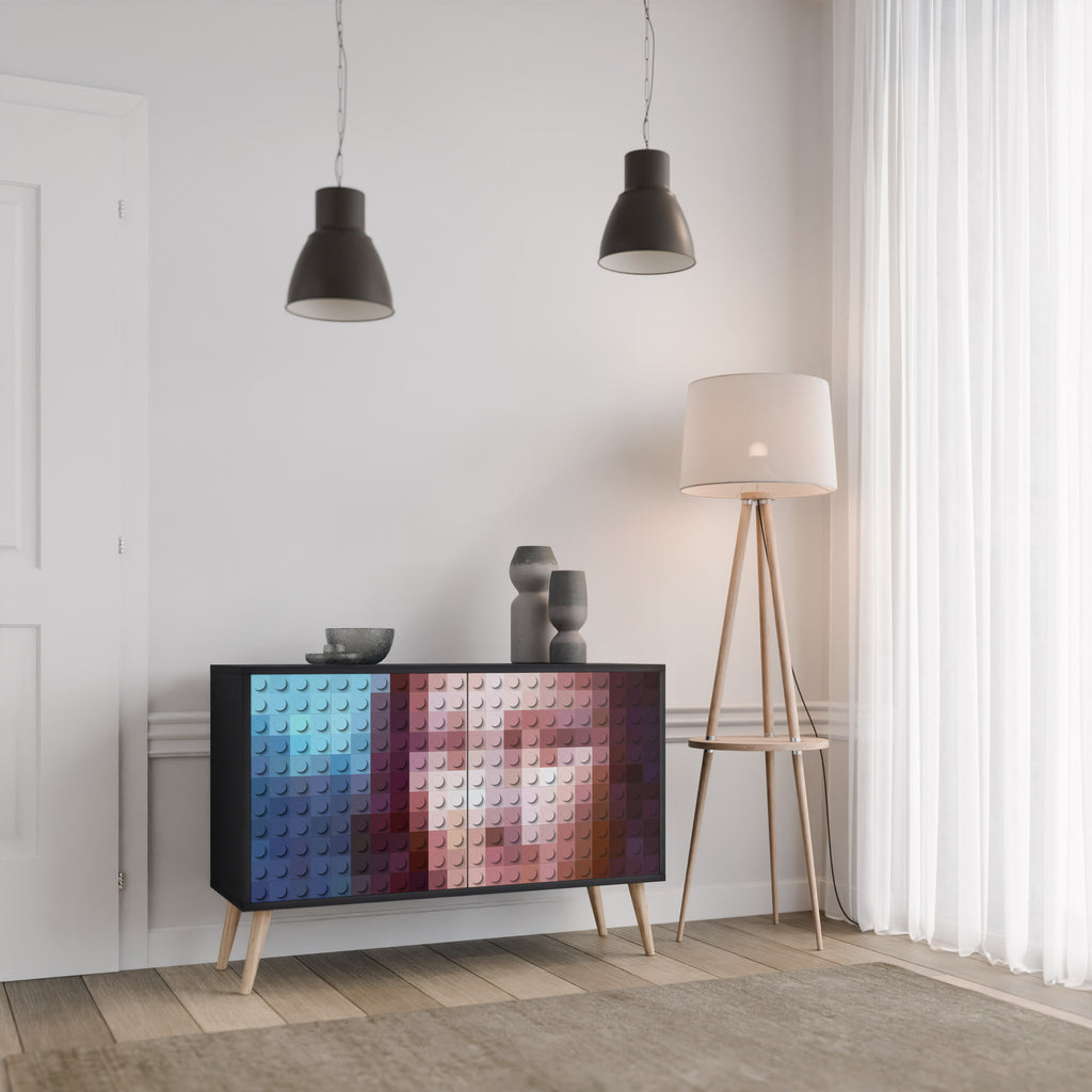 CONSTRUCTIVE ART 2-Door Sideboard in Black Finish