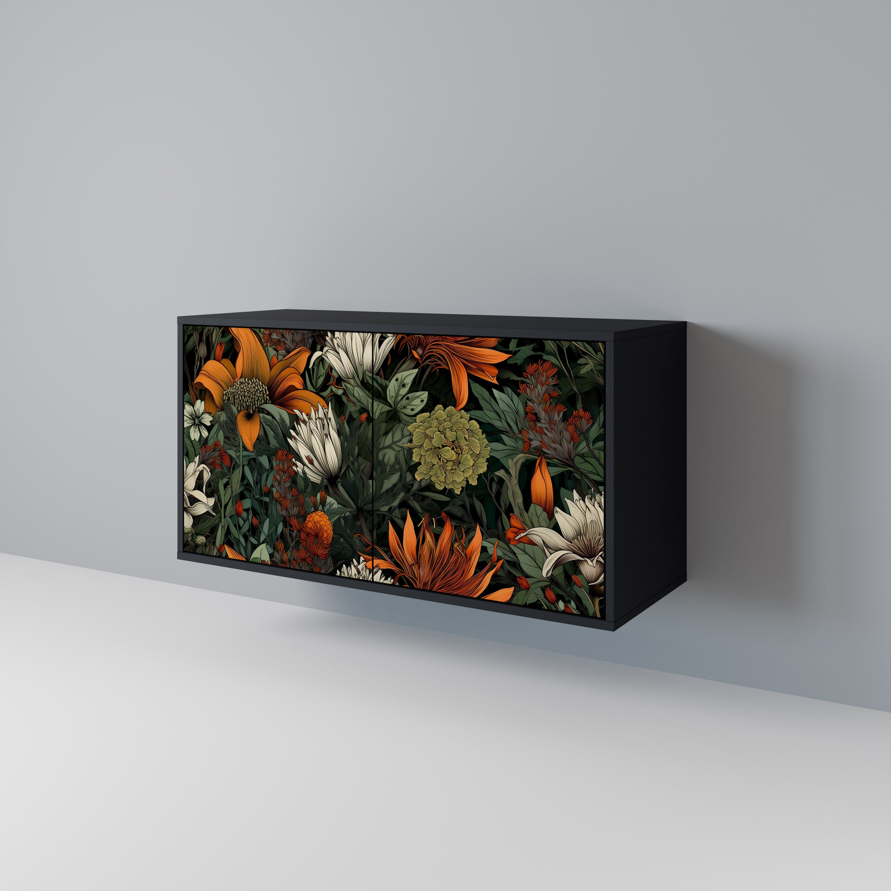 MIDNIGHT SPROUT 2-Door Sideboard in Black Finish