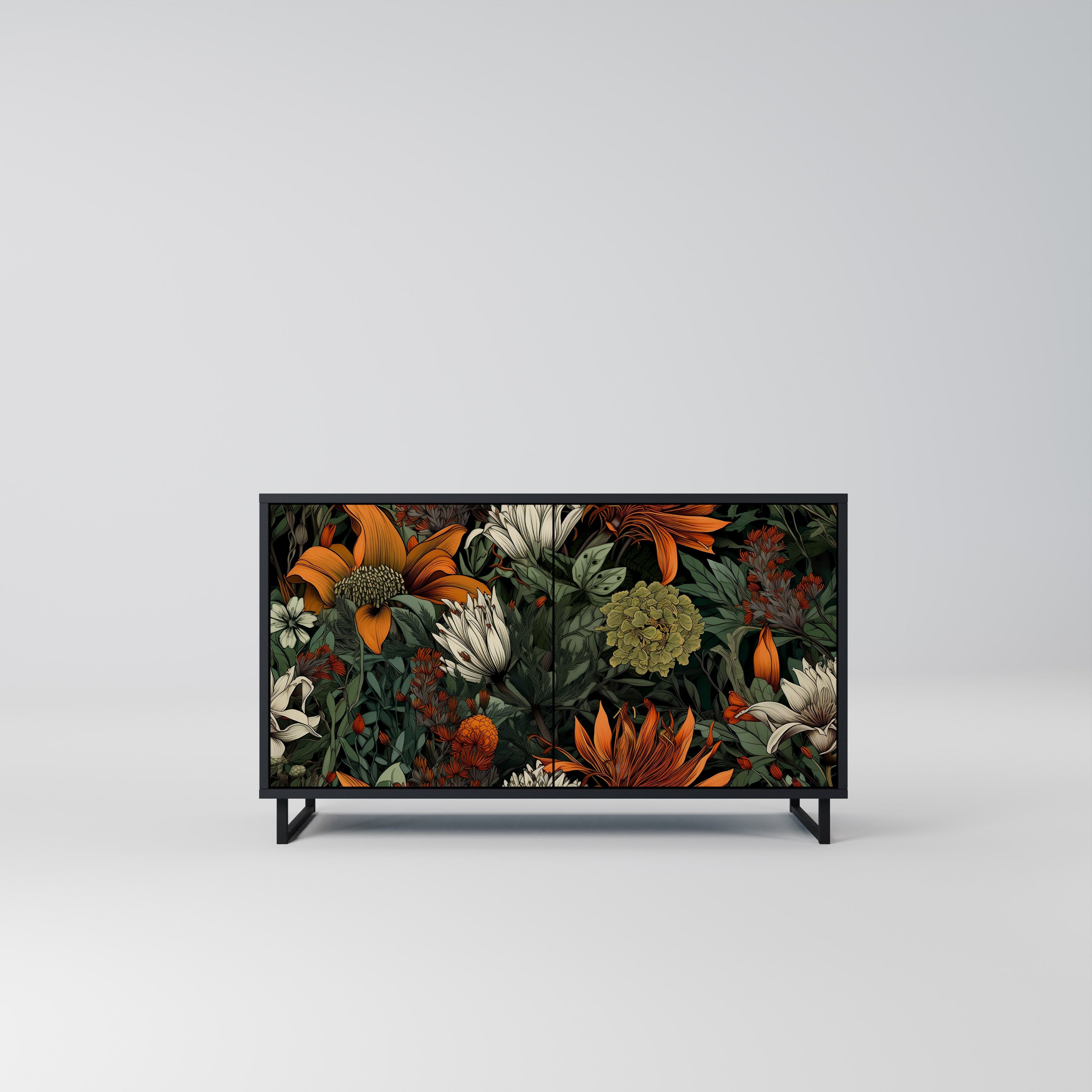 MIDNIGHT SPROUT 2-Door Sideboard in Black Finish