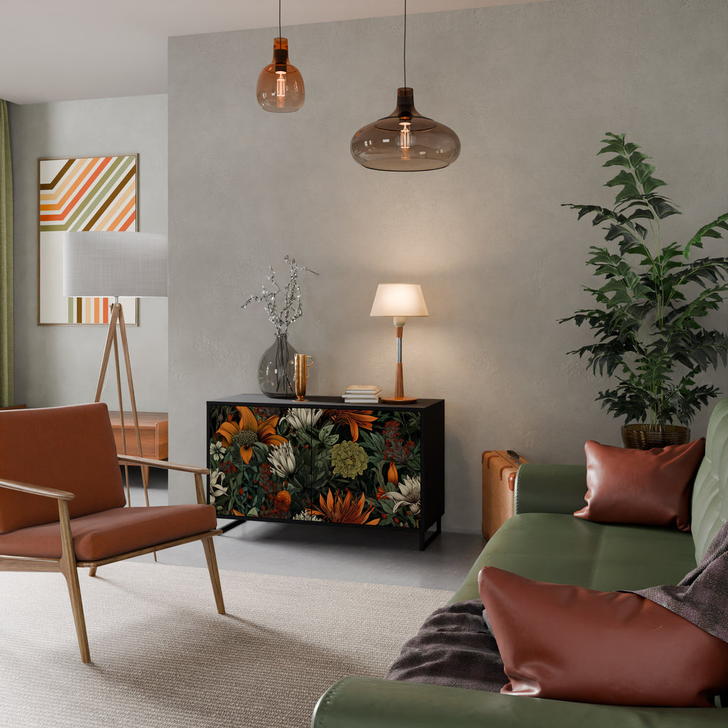 MIDNIGHT SPROUT 2-Door Sideboard in Black Finish