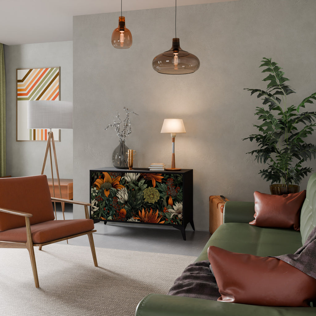 MIDNIGHT SPROUT 2-Door Sideboard in Black Finish