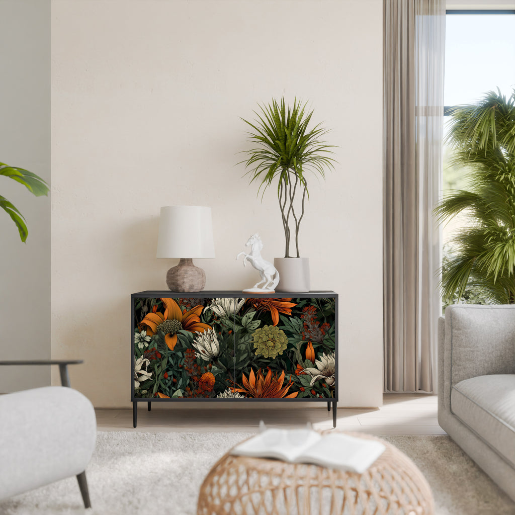 MIDNIGHT SPROUT 2-Door Sideboard in Black Finish