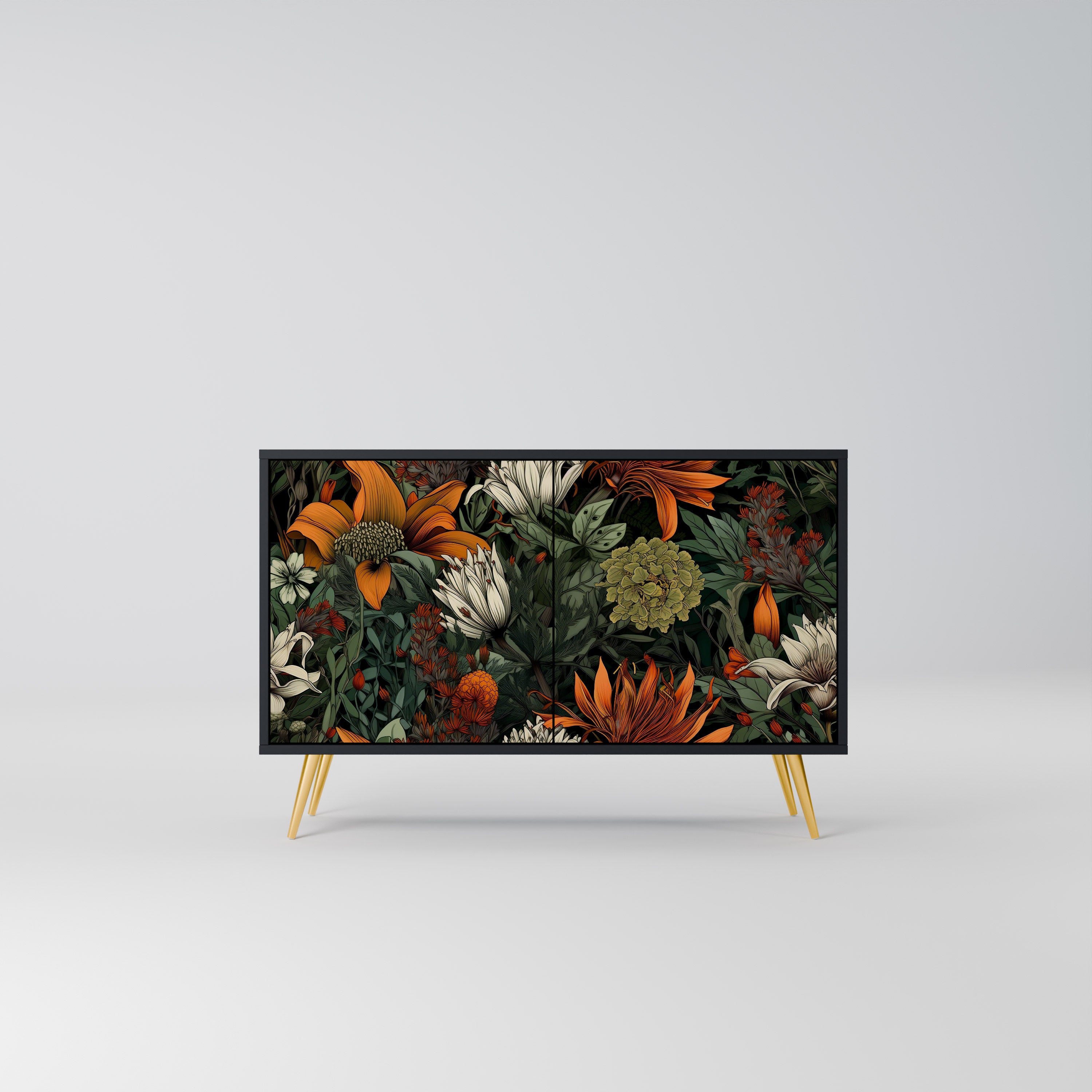 MIDNIGHT SPROUT 2-Door Sideboard in Black Finish