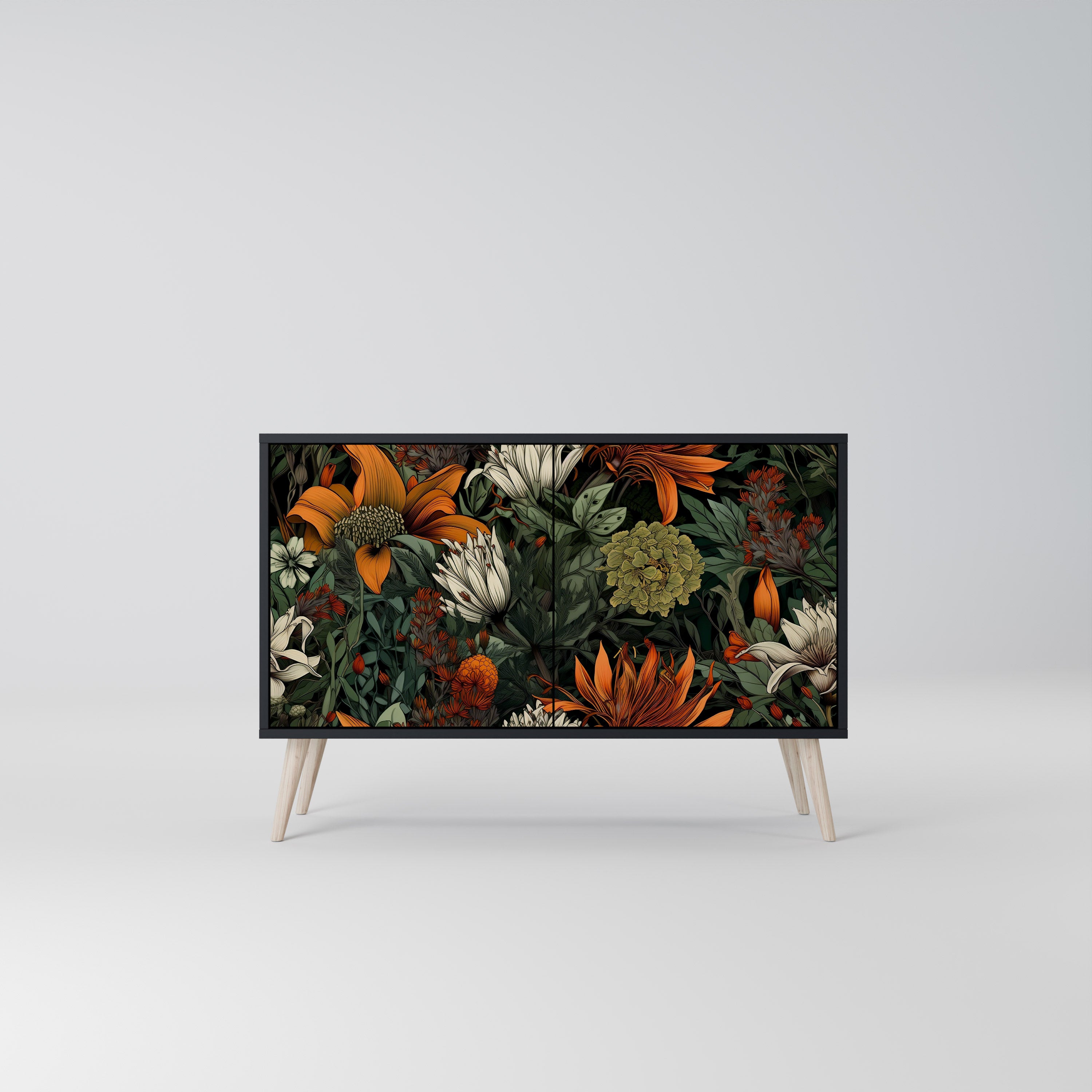 MIDNIGHT SPROUT 2-Door Sideboard in Black Finish