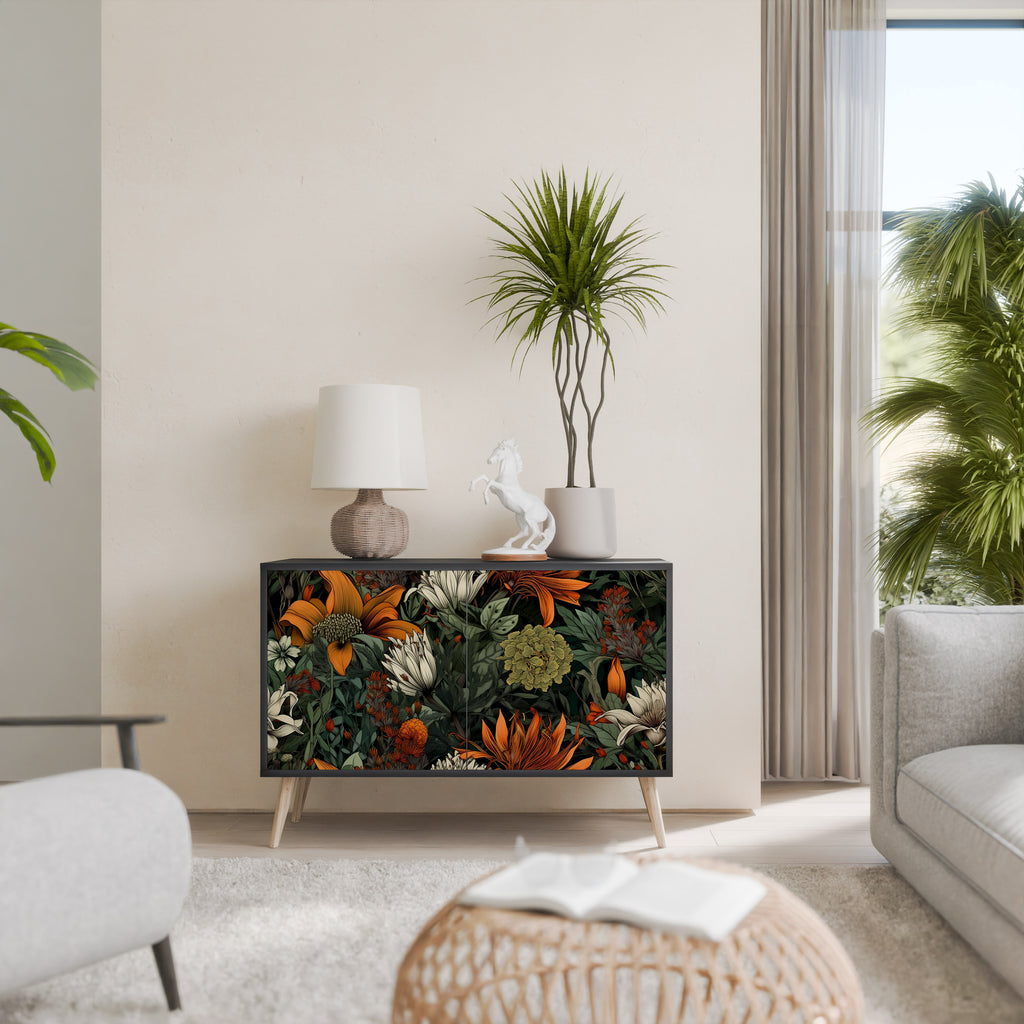 MIDNIGHT SPROUT 2-Door Sideboard in Black Finish