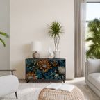 MORNING BLOOM 2-Door Sideboard in Black Finish