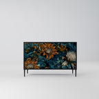 MORNING BLOOM 2-Door Sideboard in Black Finish