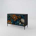 MORNING BLOOM 2-Door Sideboard in Black Finish