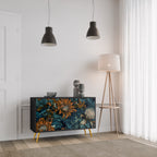 MORNING BLOOM 2-Door Sideboard in Black Finish