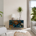 MORNING BLOOM 2-Door Sideboard in Black Finish