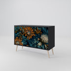 MORNING BLOOM 2-Door Sideboard in Black Finish