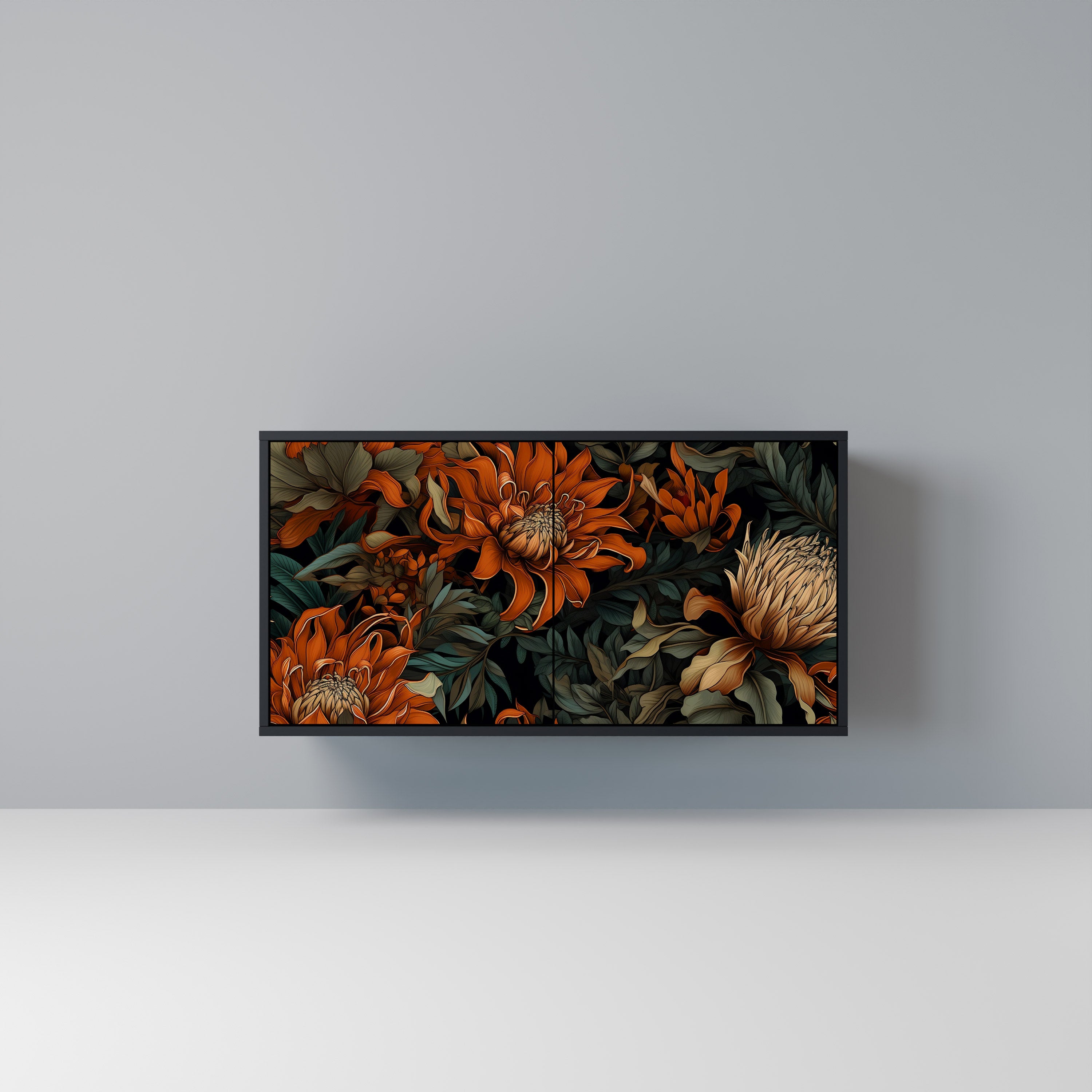 DAWN BLOOM 2-Door Sideboard in Black Finish