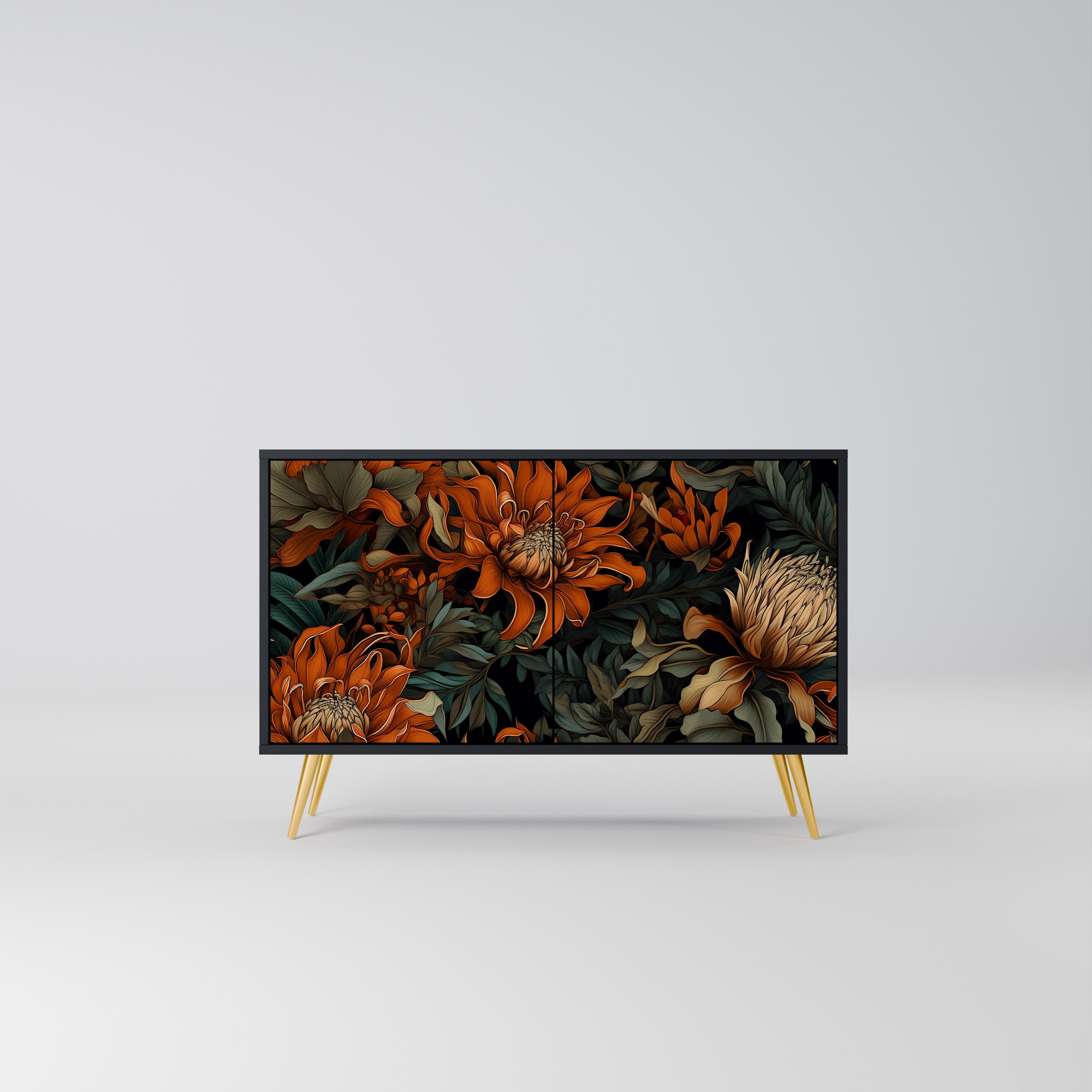 DAWN BLOOM 2-Door Sideboard in Black Finish