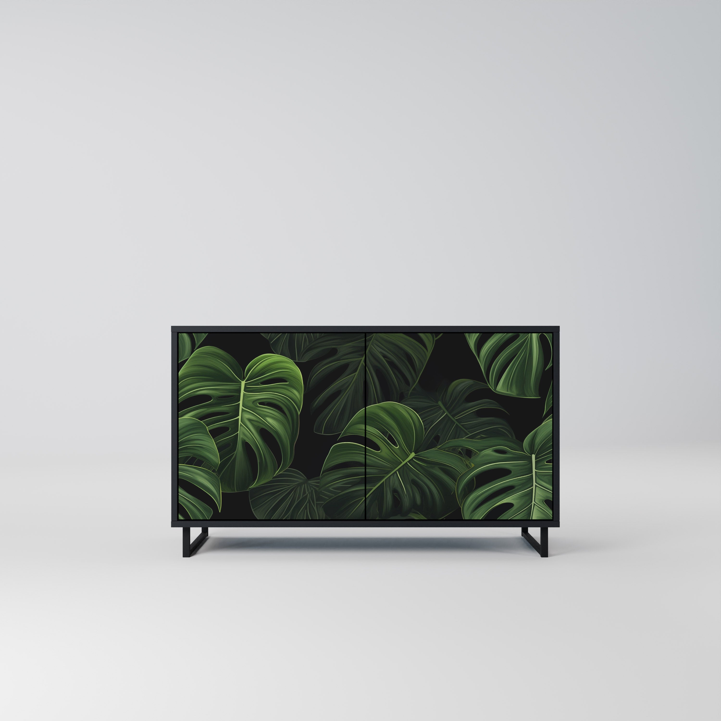 INFINITE MONSTERA 2-Door Sideboard in Black Finish