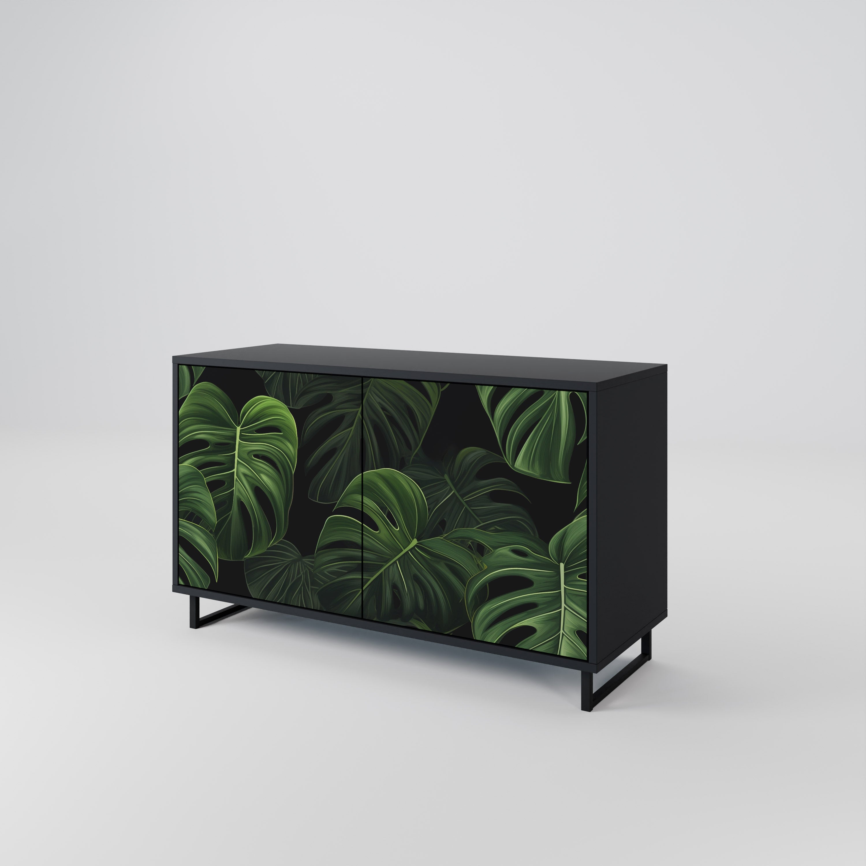 INFINITE MONSTERA 2-Door Sideboard in Black Finish