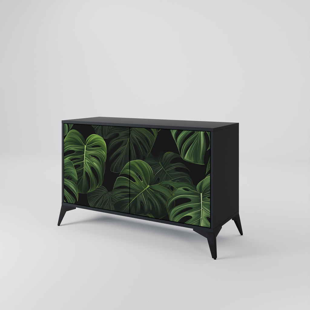 INFINITE MONSTERA 2-Door Sideboard in Black Finish