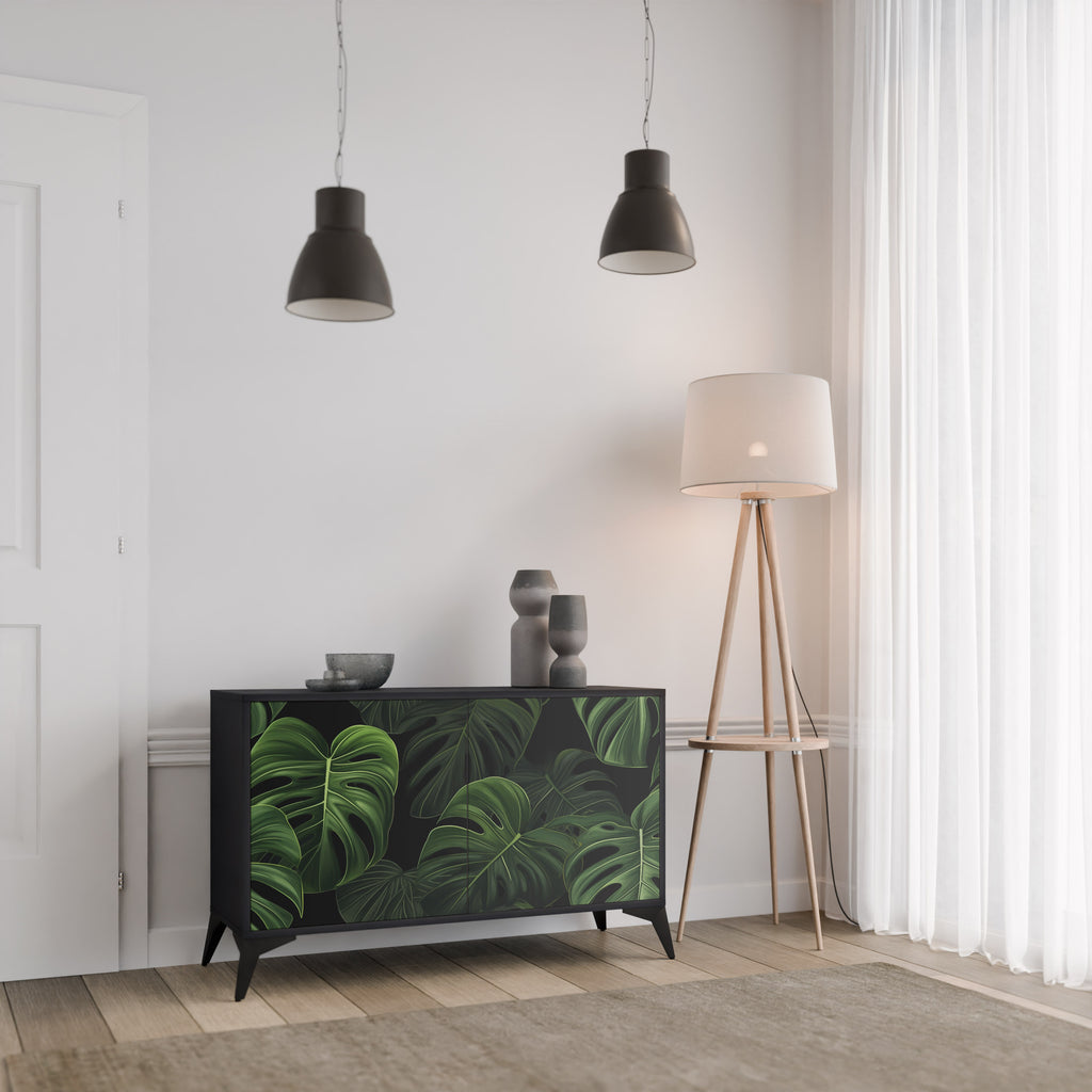 INFINITE MONSTERA 2-Door Sideboard in Black Finish
