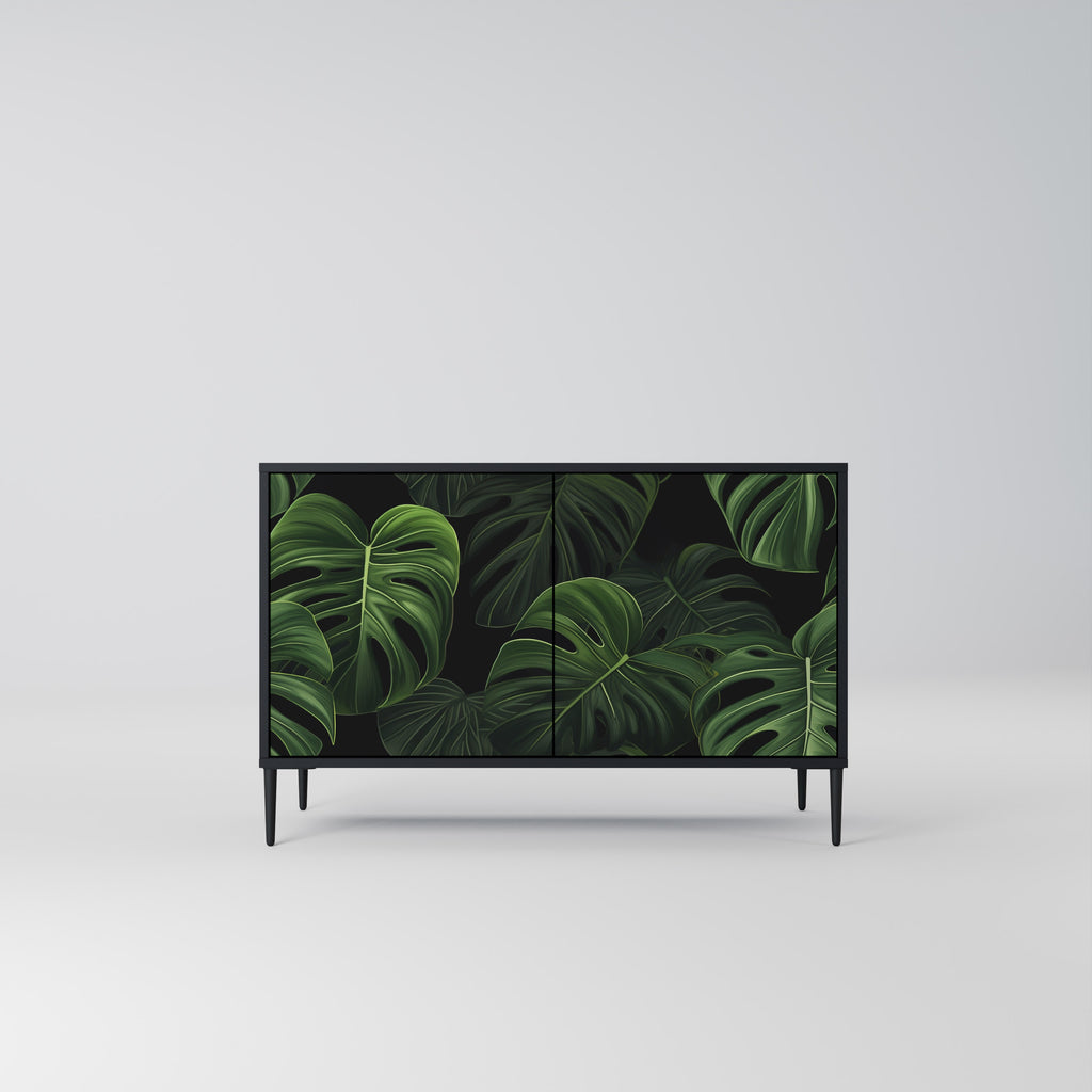 INFINITE MONSTERA 2-Door Sideboard in Black Finish