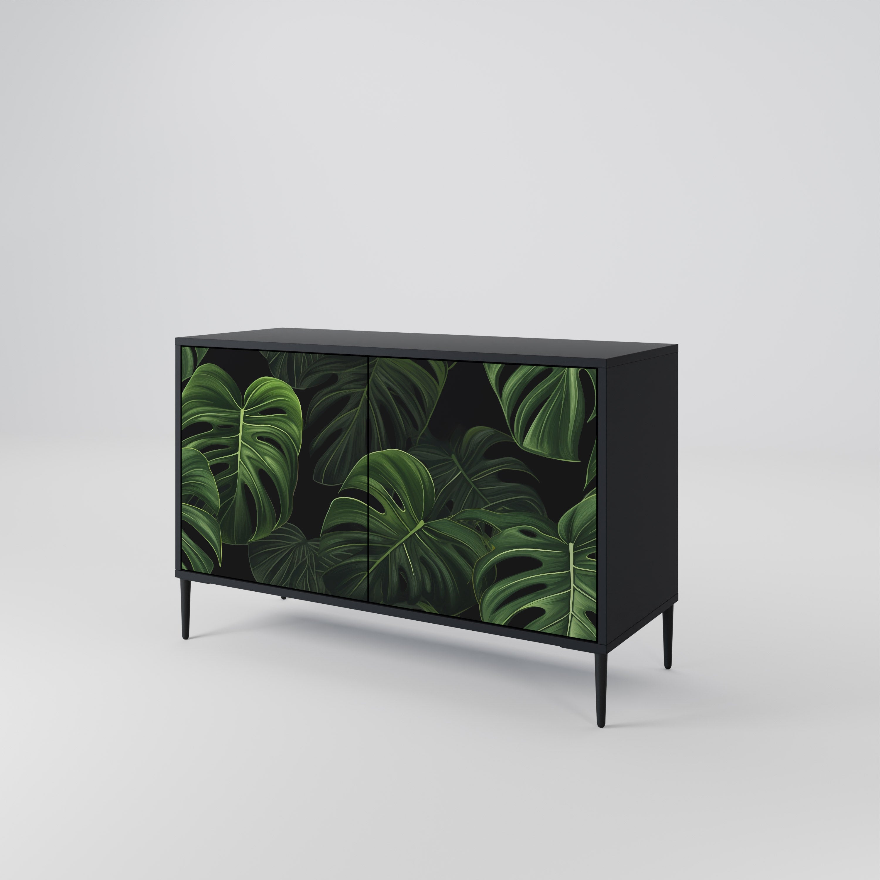 INFINITE MONSTERA 2-Door Sideboard in Black Finish