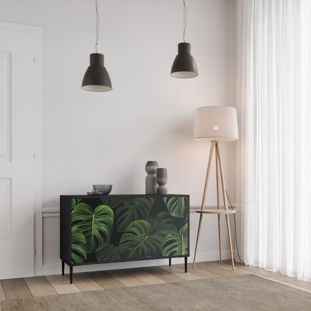 INFINITE MONSTERA 2-Door Sideboard in Black Finish