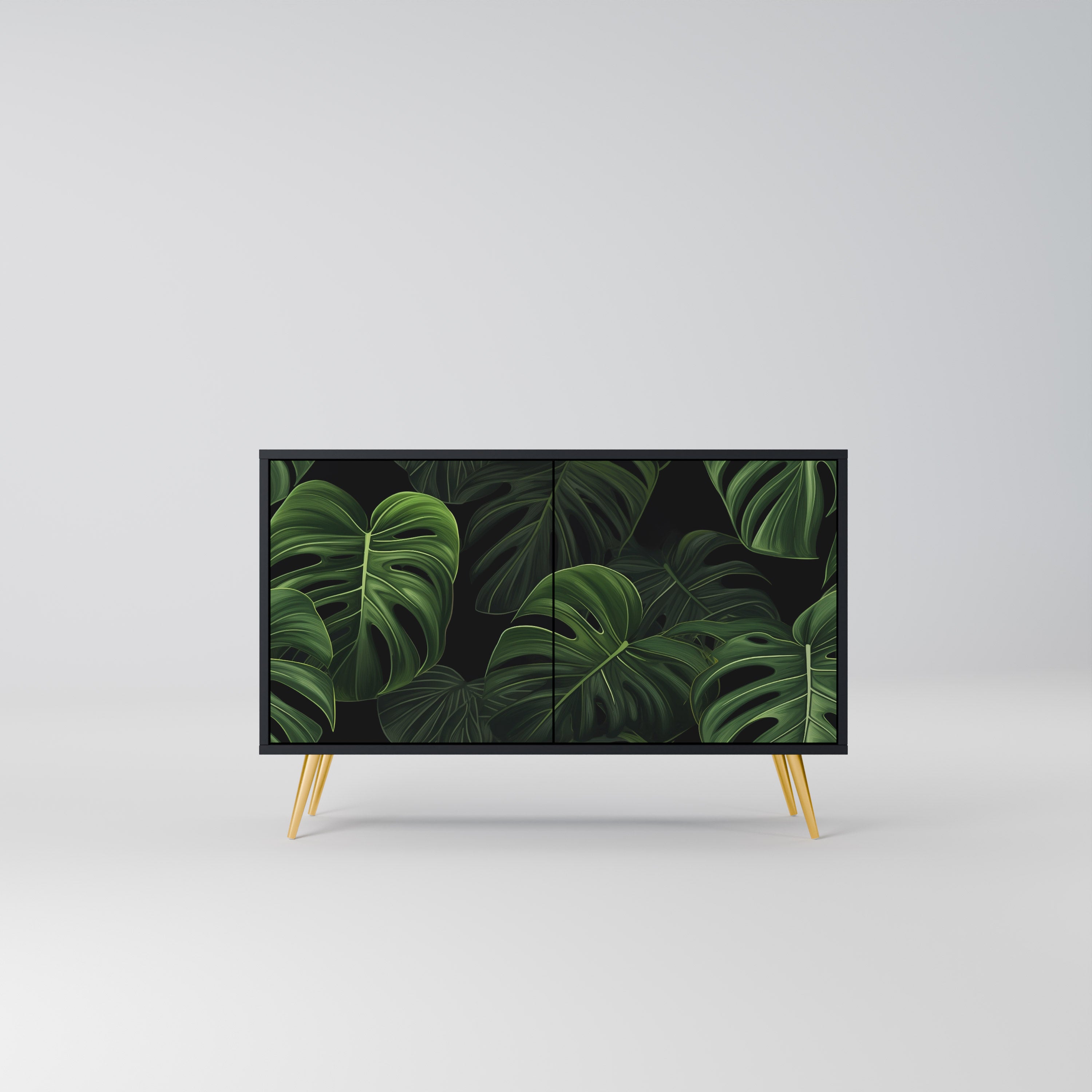 INFINITE MONSTERA 2-Door Sideboard in Black Finish