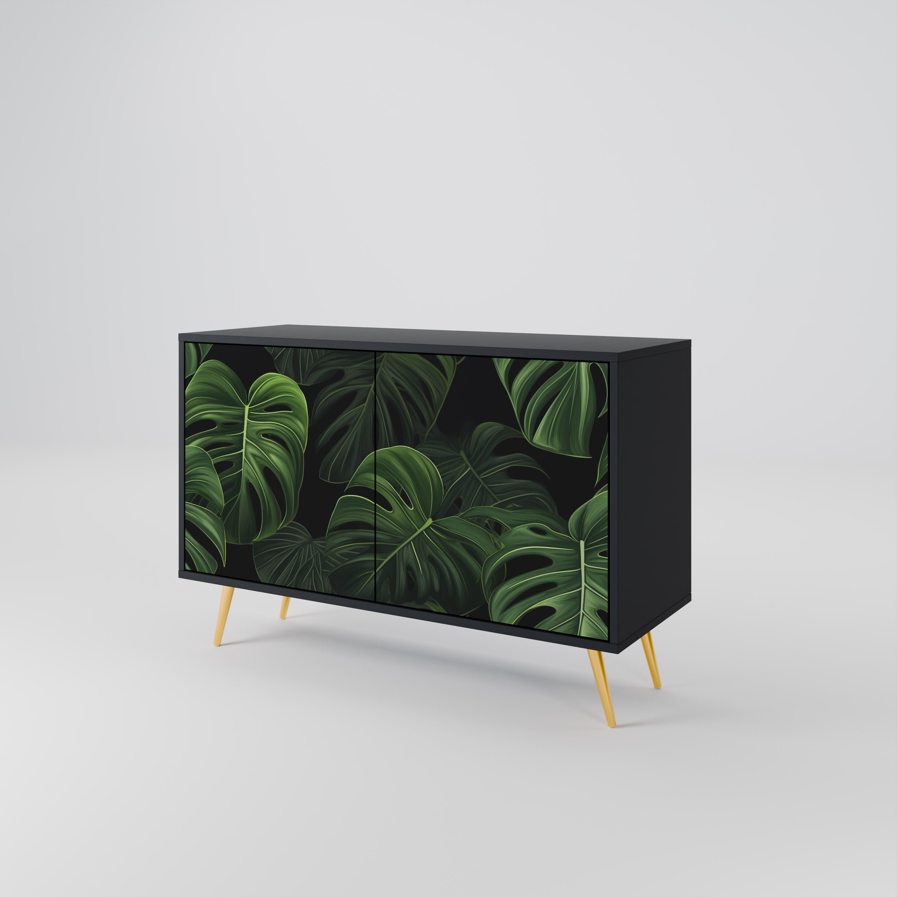 INFINITE MONSTERA 2-Door Sideboard in Black Finish