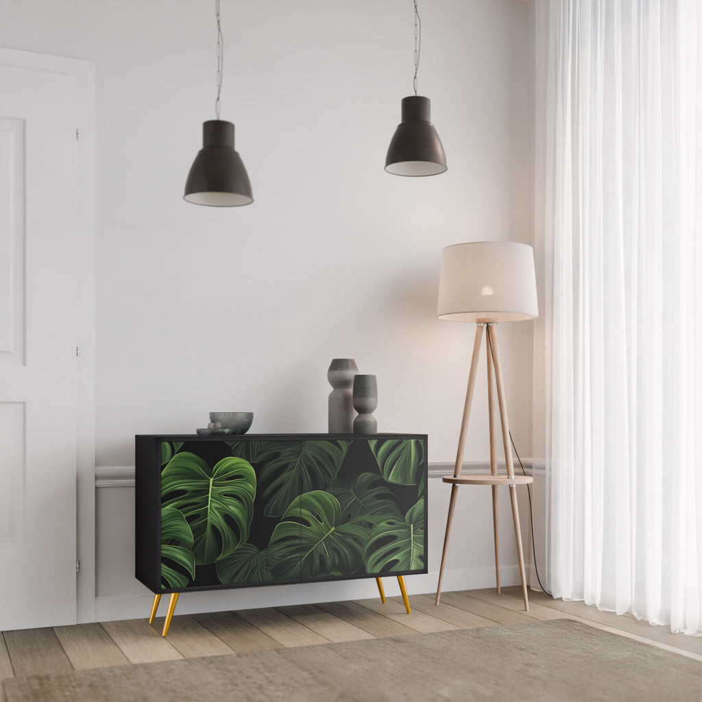 INFINITE MONSTERA 2-Door Sideboard in Black Finish