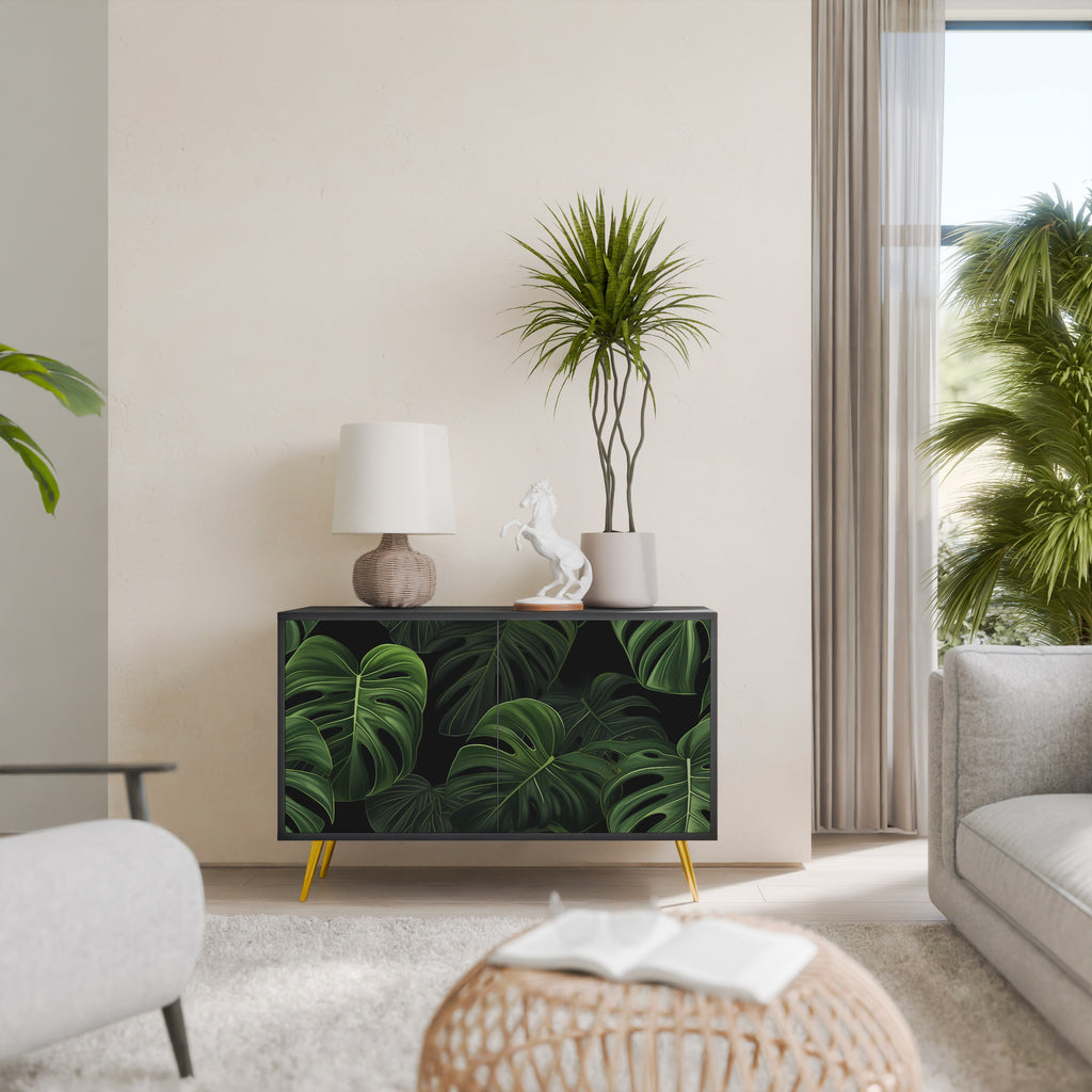 INFINITE MONSTERA 2-Door Sideboard in Black Finish