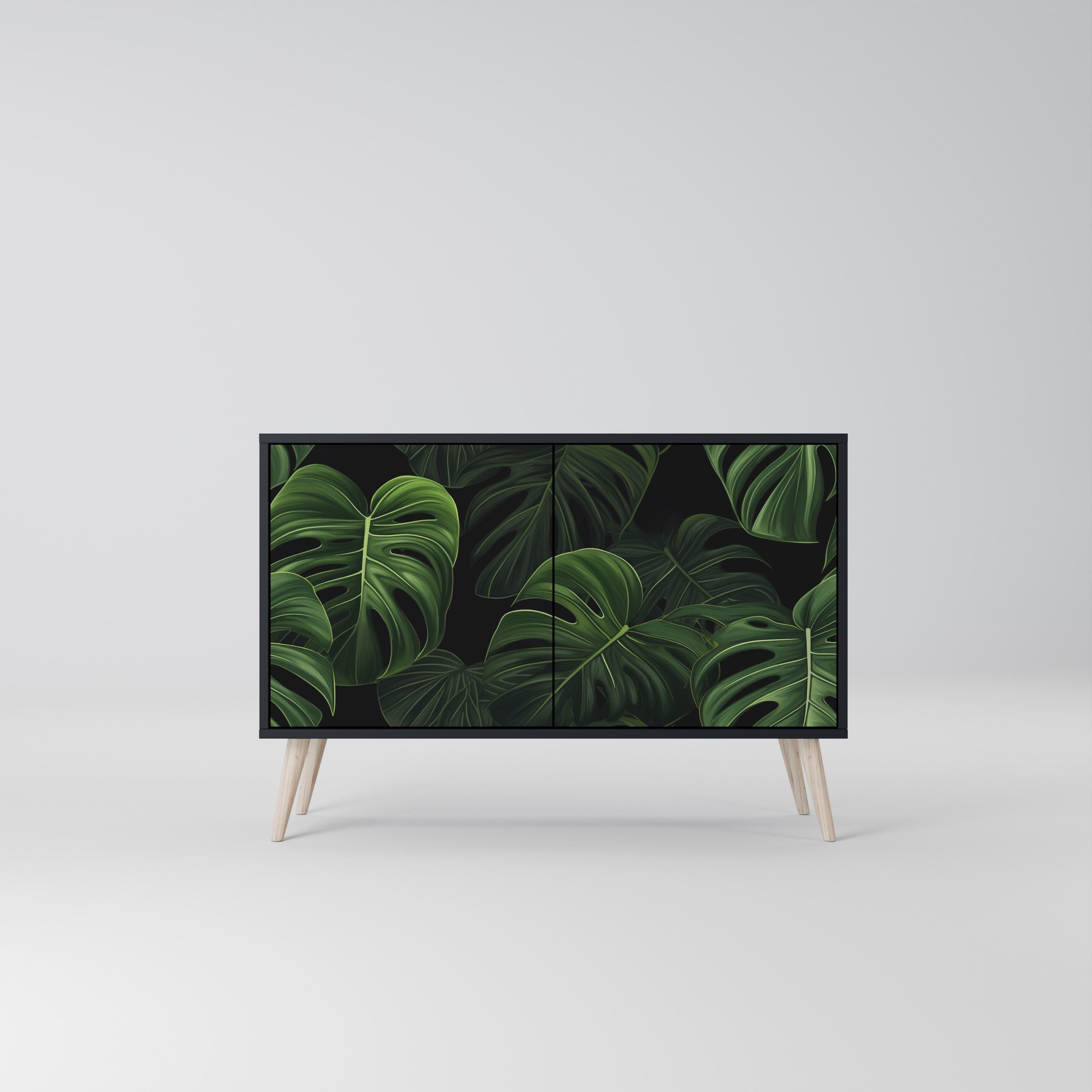 INFINITE MONSTERA 2-Door Sideboard in Black Finish