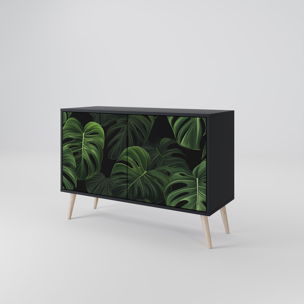 INFINITE MONSTERA 2-Door Sideboard in Black Finish