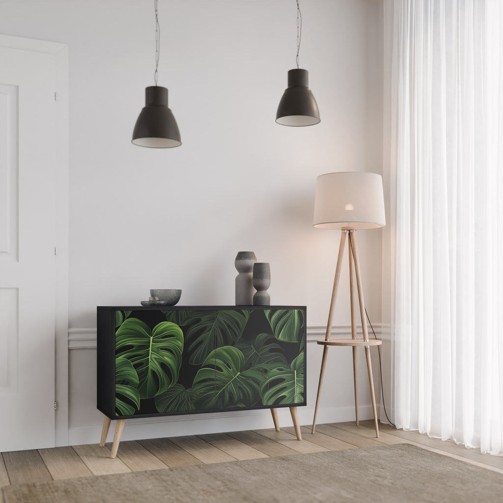 INFINITE MONSTERA 2-Door Sideboard in Black Finish