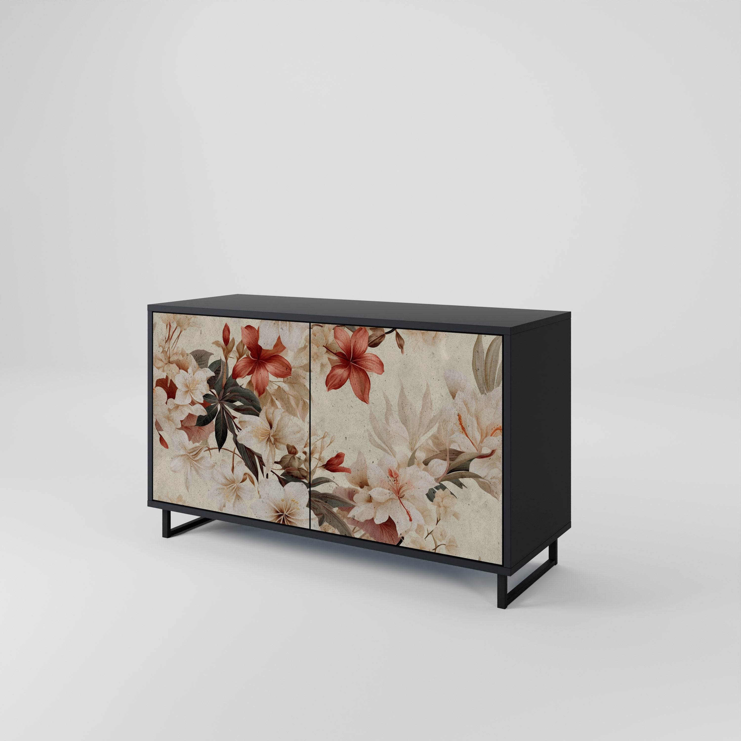 PETAL HARMONY 2-Door Sideboard in Black Finish