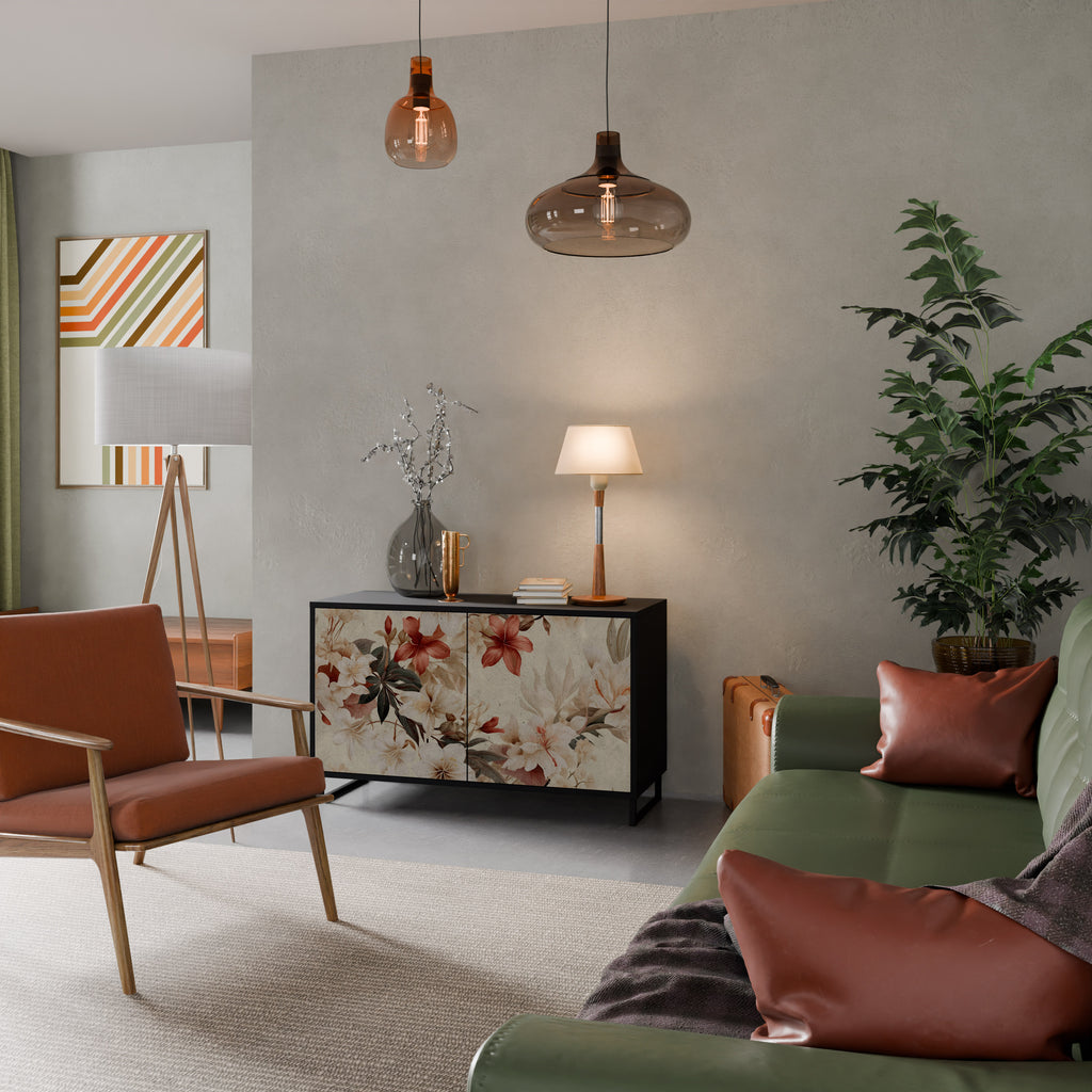 PETAL HARMONY 2-Door Sideboard in Black Finish