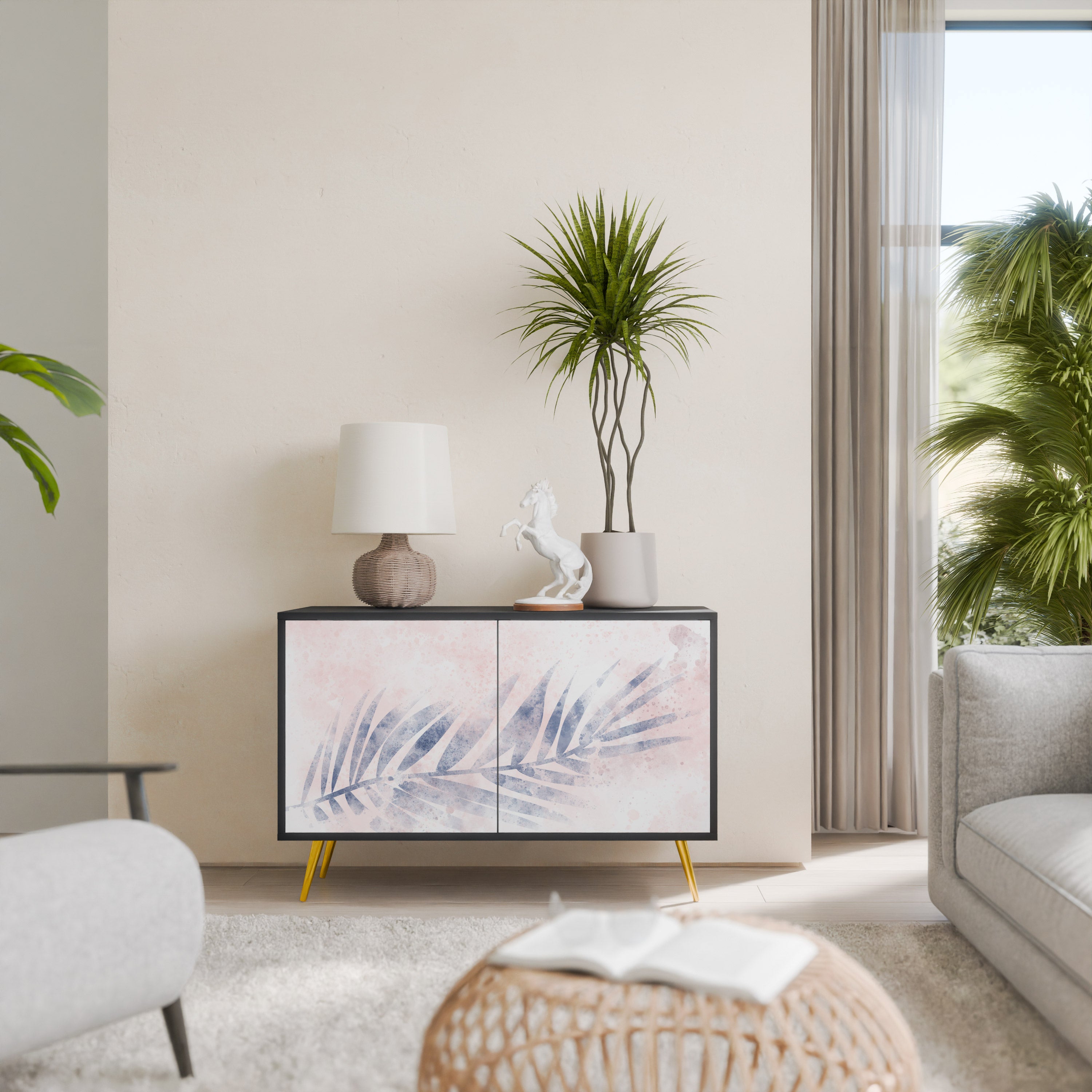 TIMELESS FLOAT 2-Door Sideboard in Black Finish