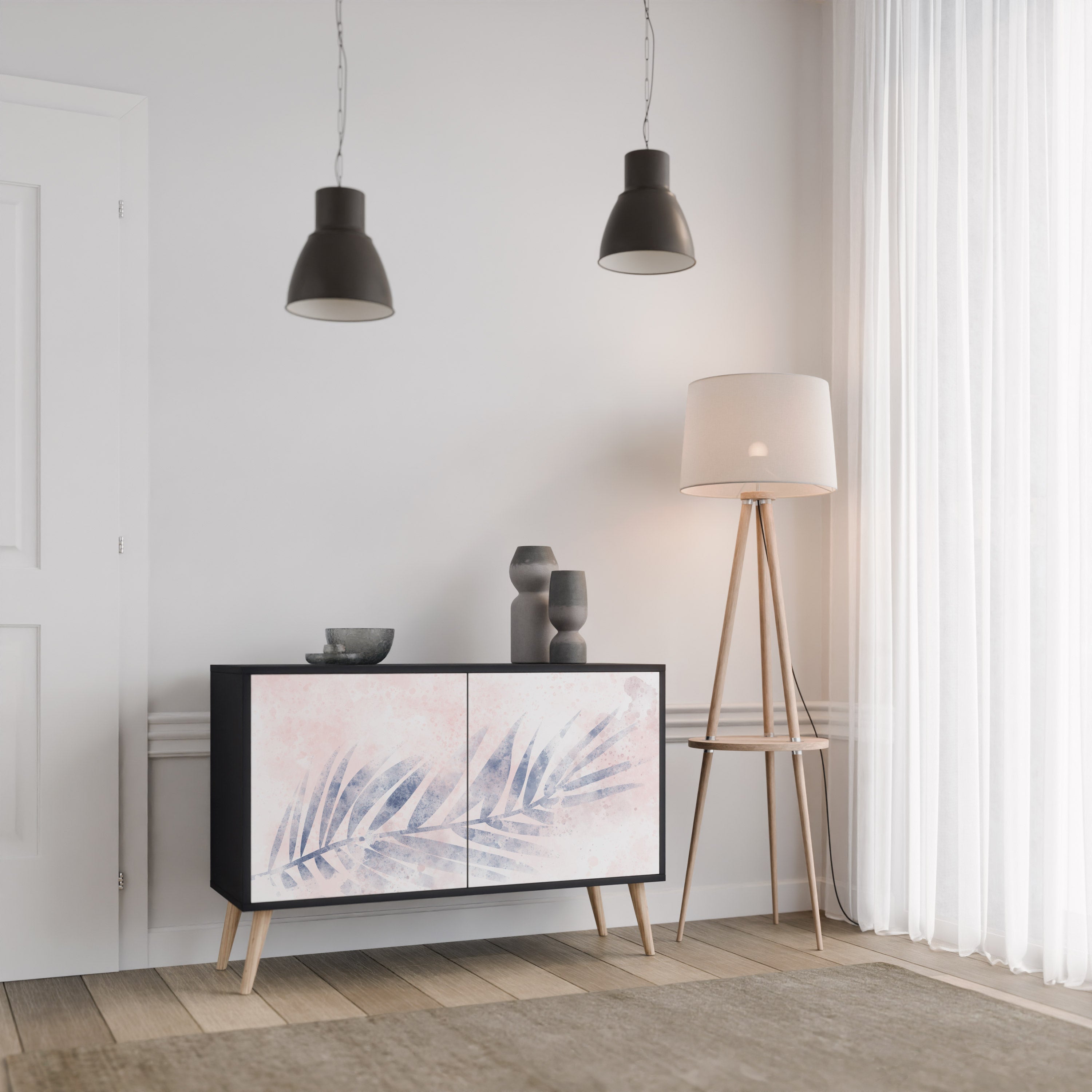 TIMELESS FLOAT 2-Door Sideboard in Black Finish