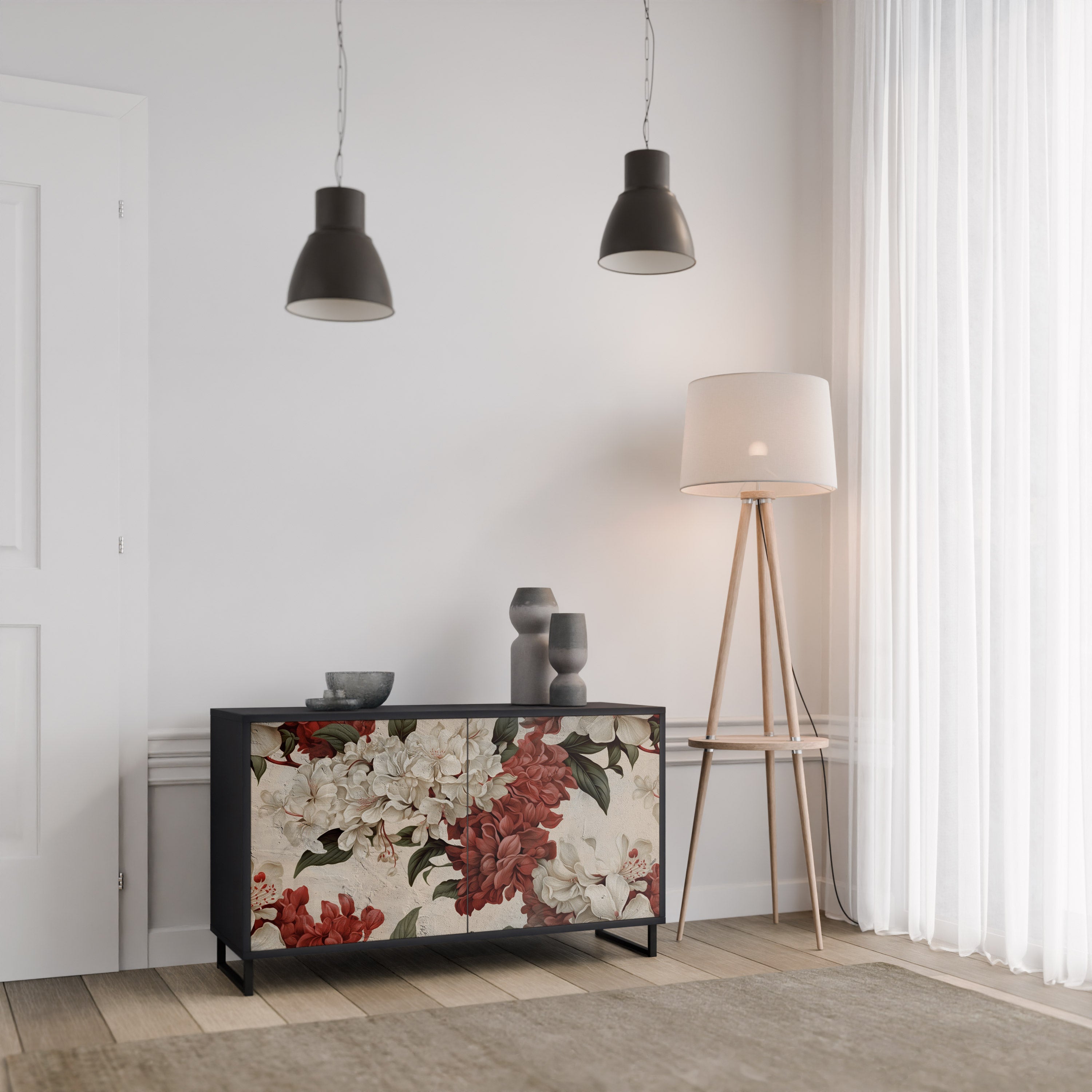 EPHEMERAL DAYS 2-Door Sideboard in Black Finish