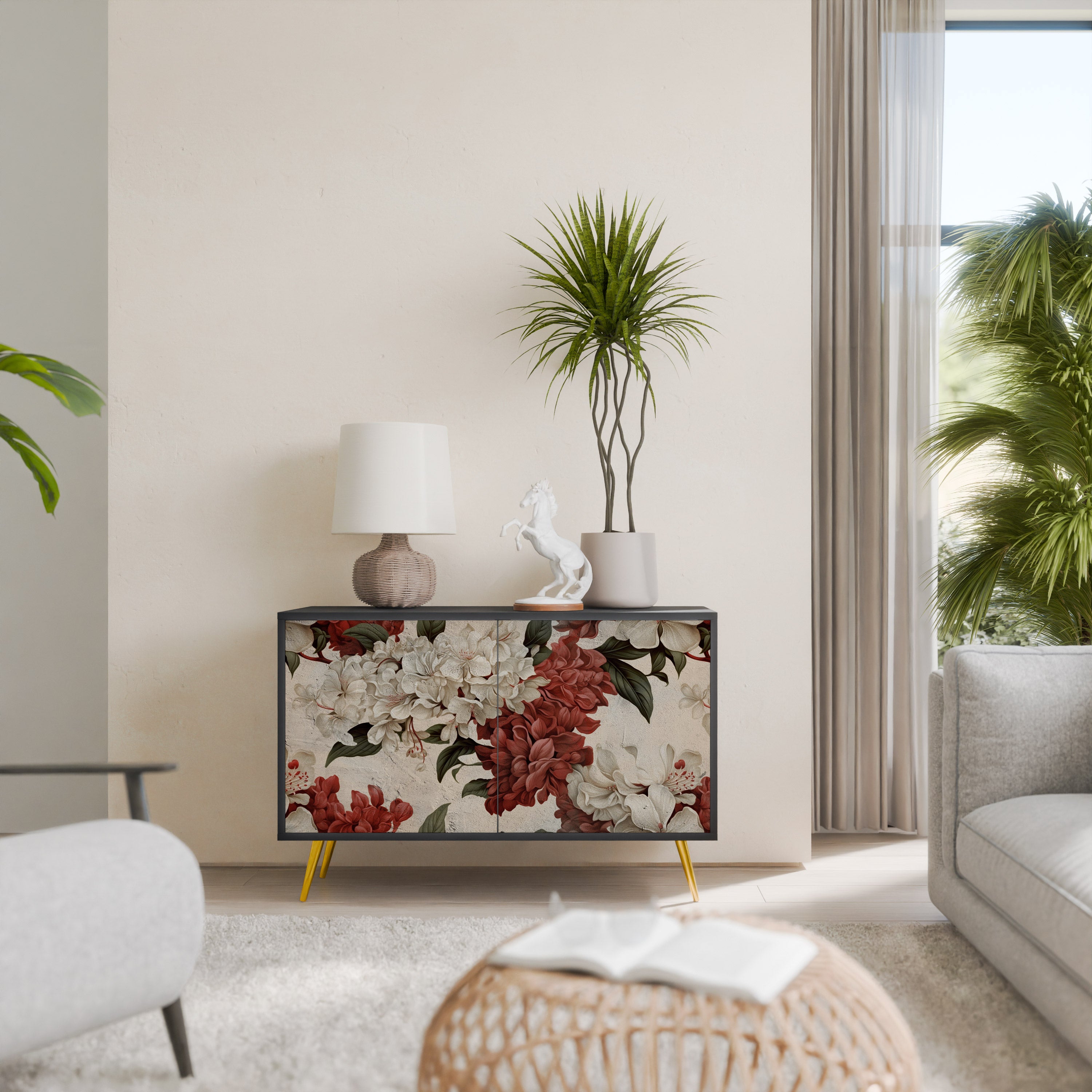 EPHEMERAL DAYS 2-Door Sideboard in Black Finish