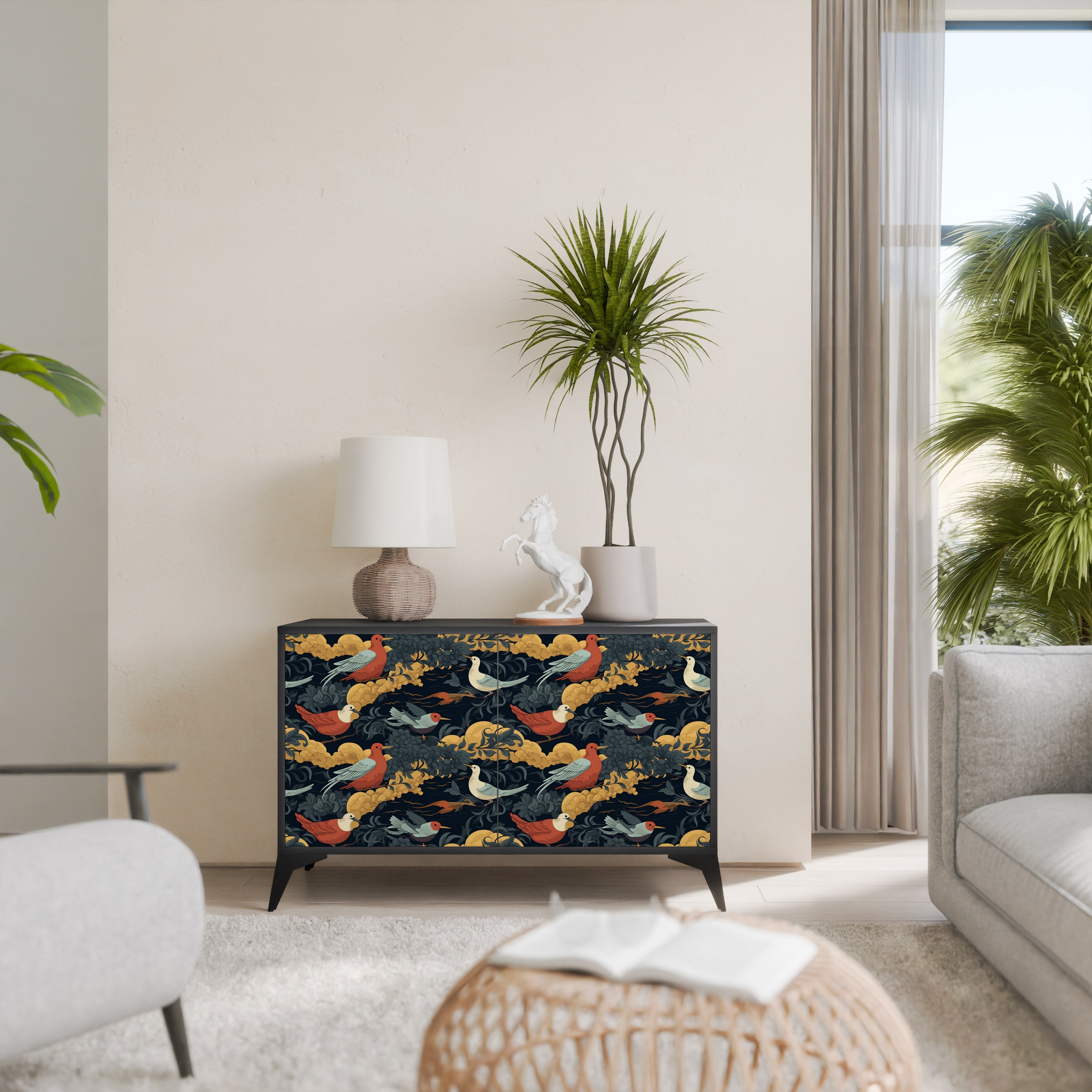 FOWLY DAZE 2-Door Sideboard in Black Finish