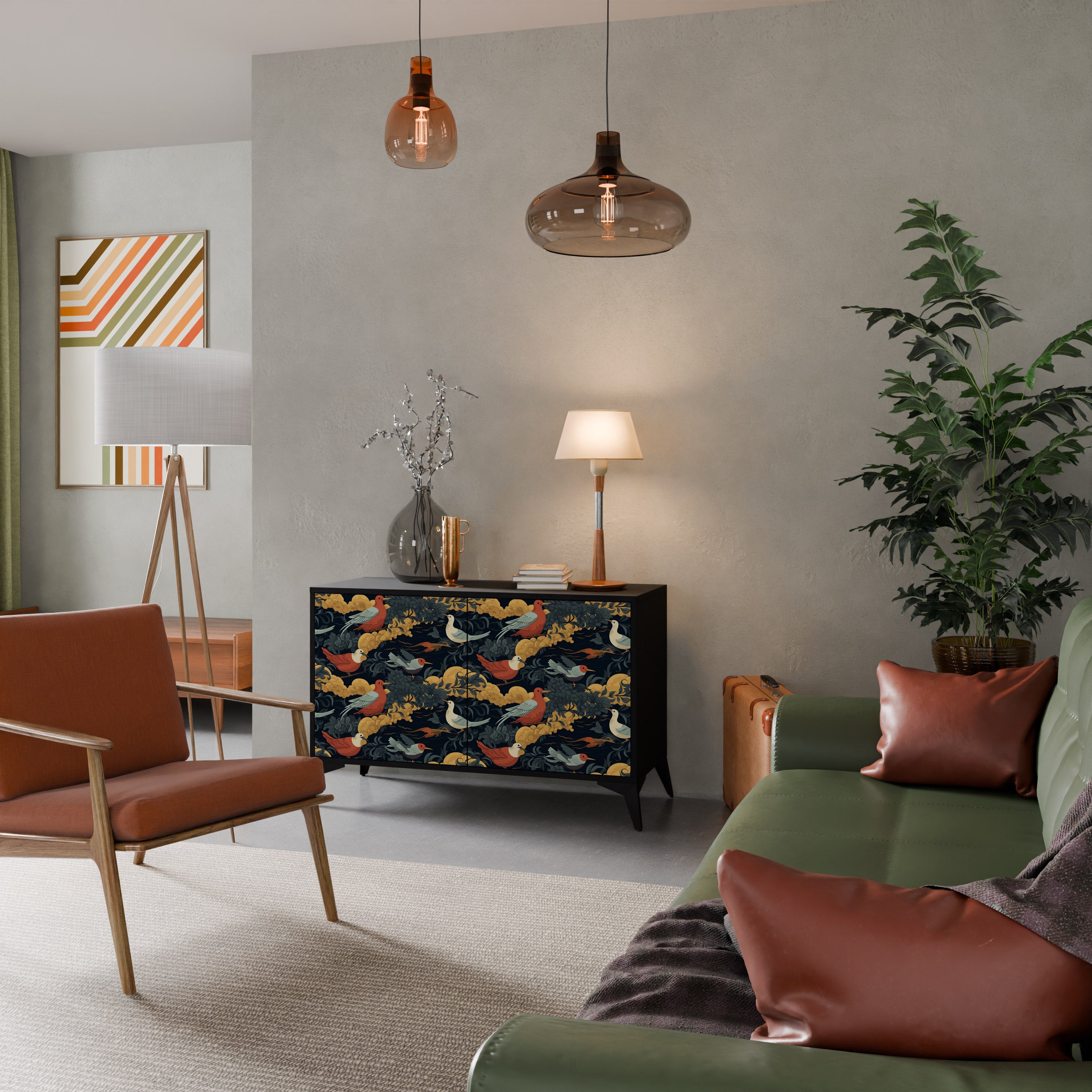 FOWLY DAZE 2-Door Sideboard in Black Finish