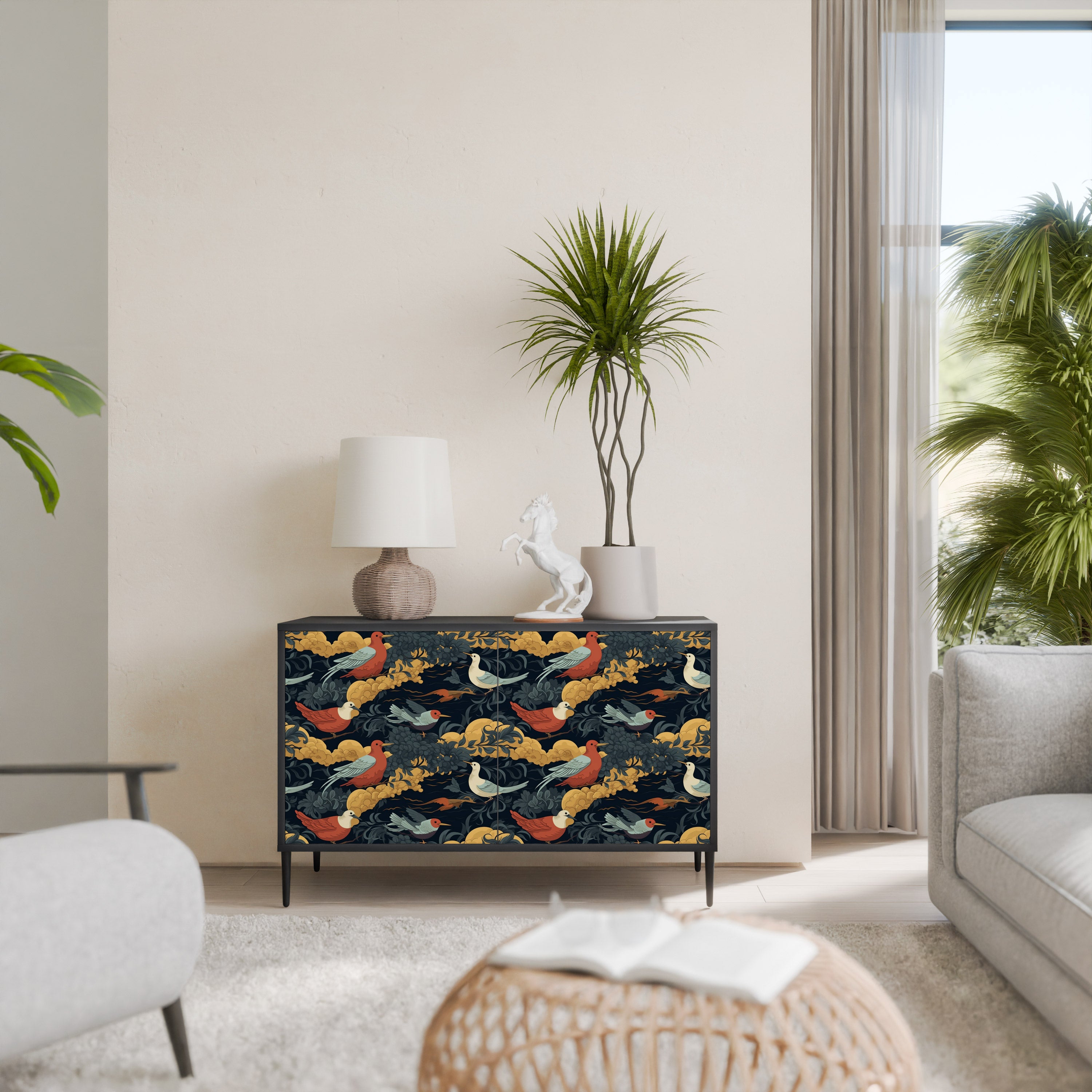 FOWLY DAZE 2-Door Sideboard in Black Finish