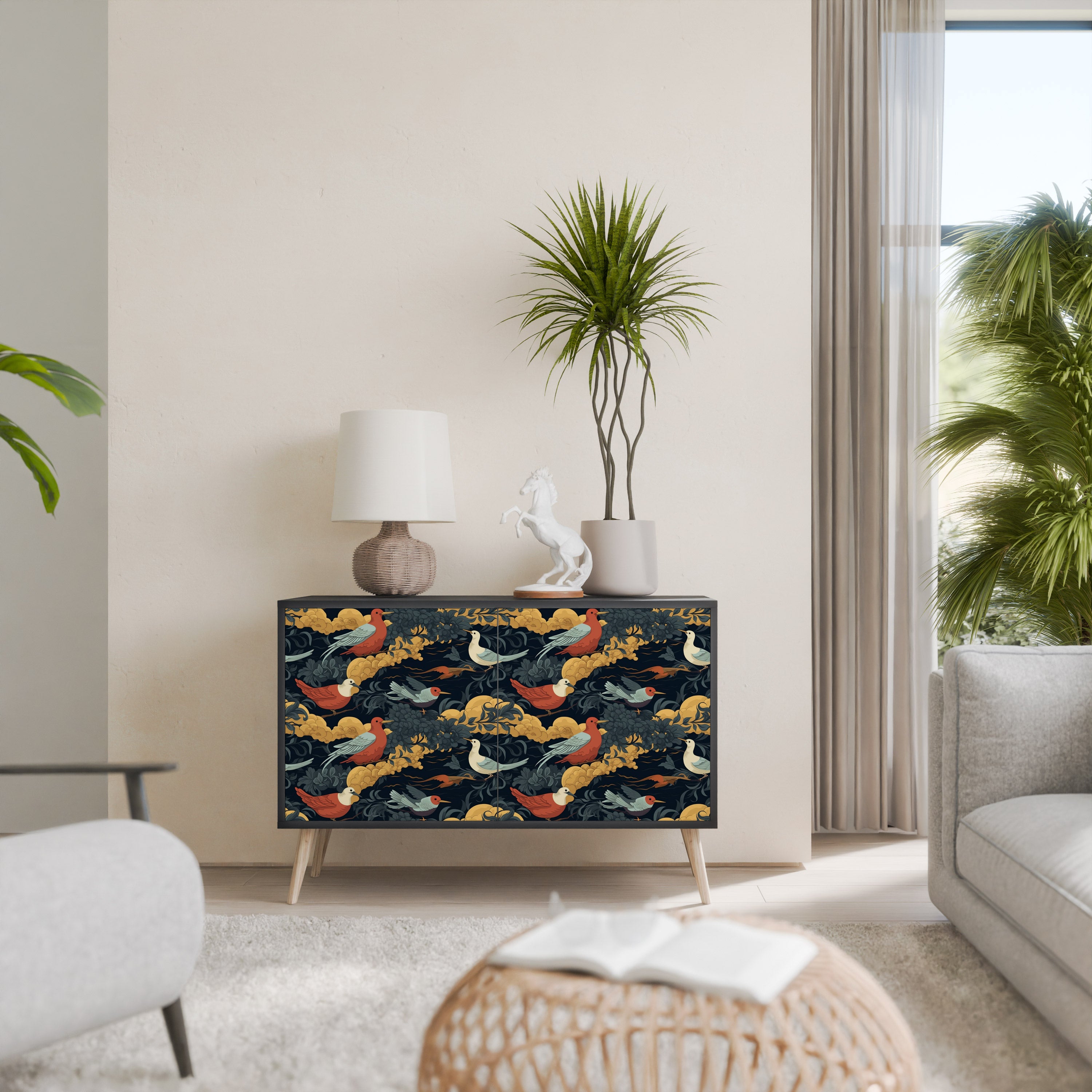 FOWLY DAZE 2-Door Sideboard in Black Finish