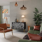 CHARCOAL SPROUT Aparador de 2 Puertas en Acabado Negro