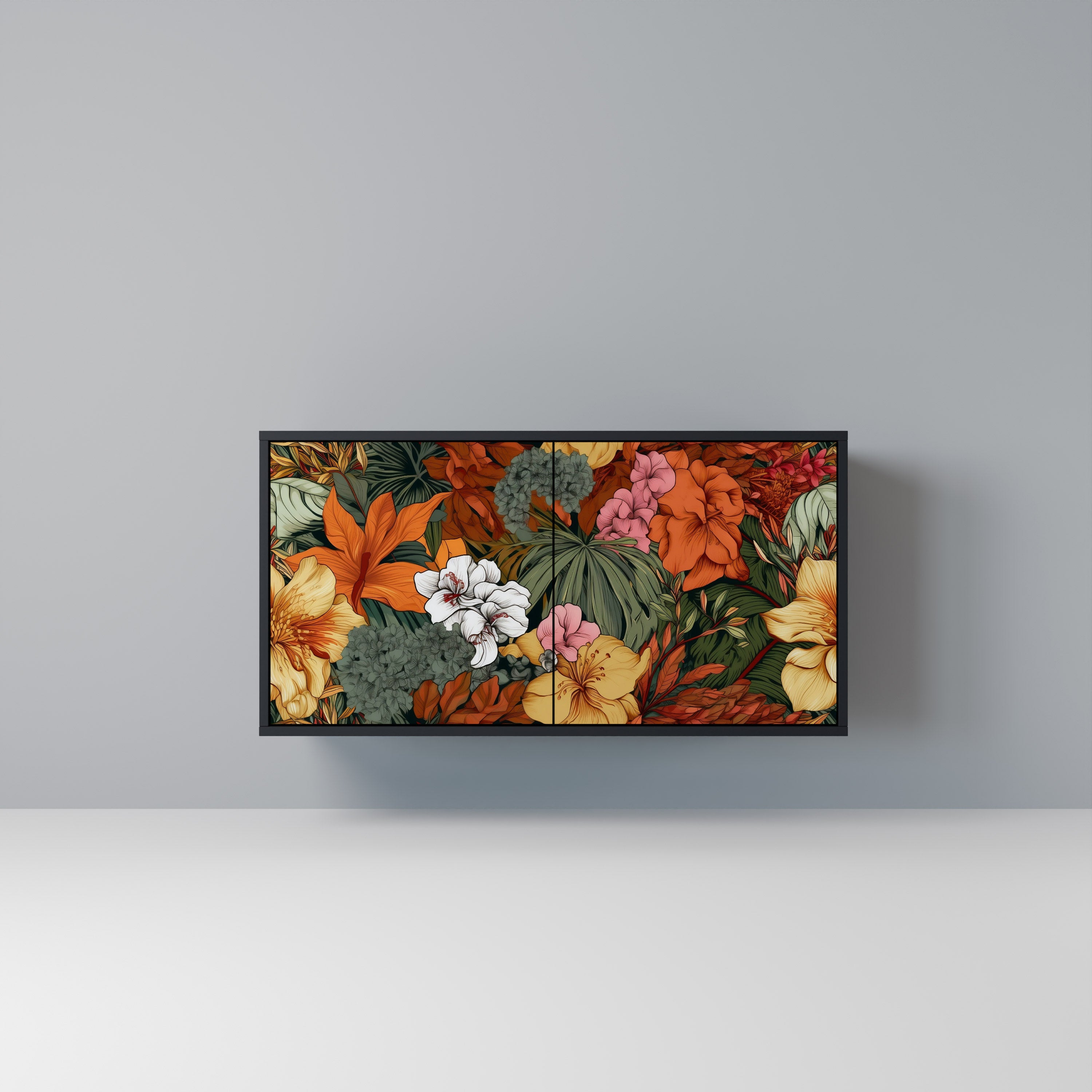 RADIANT FLORA 2-Door Sideboard in Black Finish