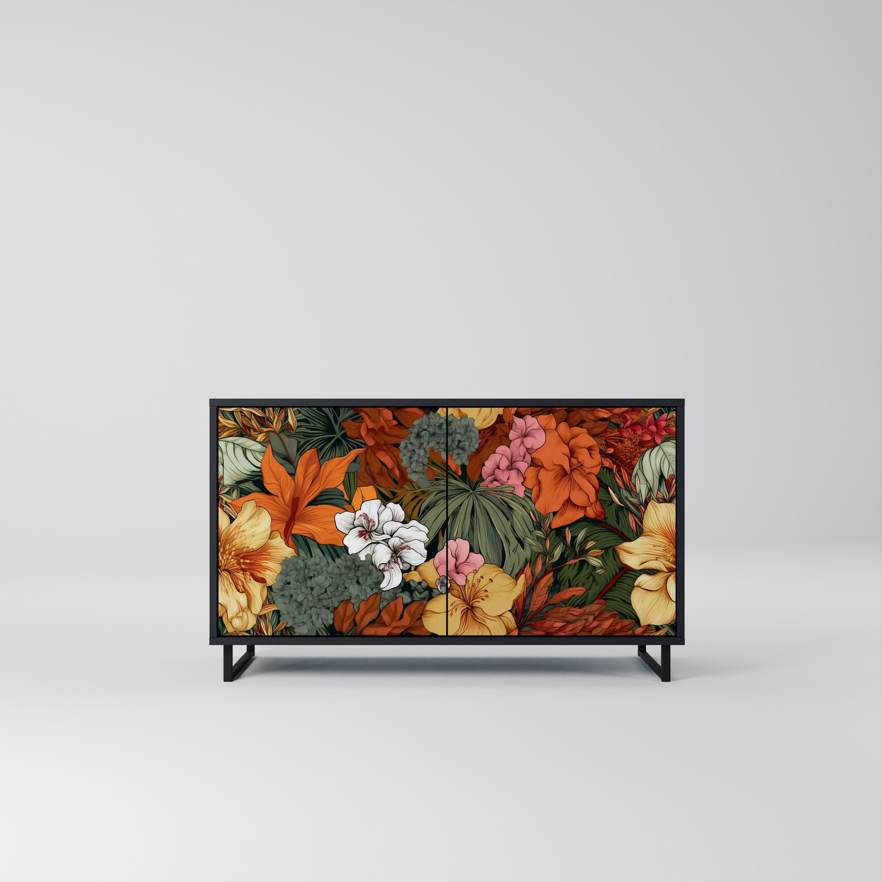 RADIANT FLORA 2-Door Sideboard in Black Finish