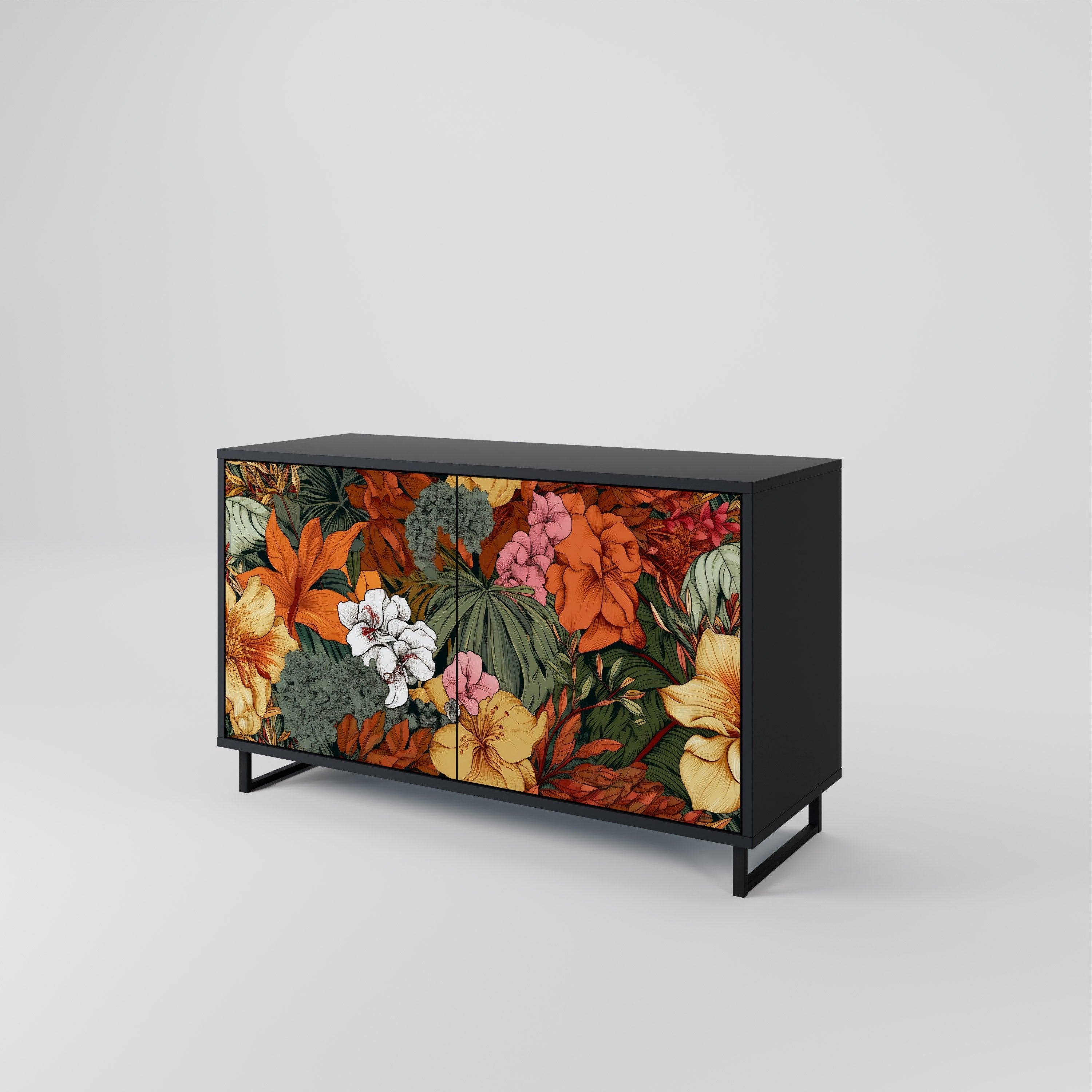 RADIANT FLORA 2-Door Sideboard in Black Finish