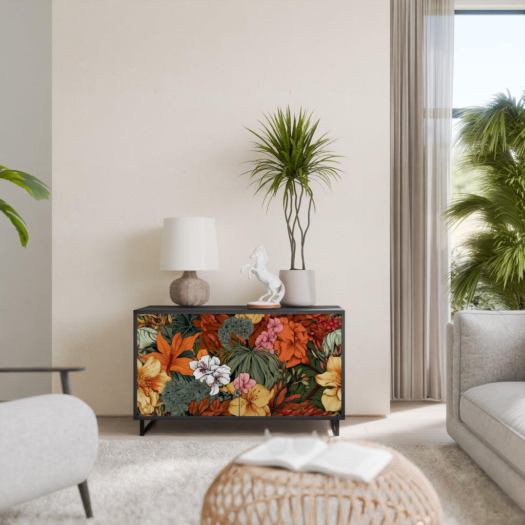 RADIANT FLORA 2-Door Sideboard in Black Finish