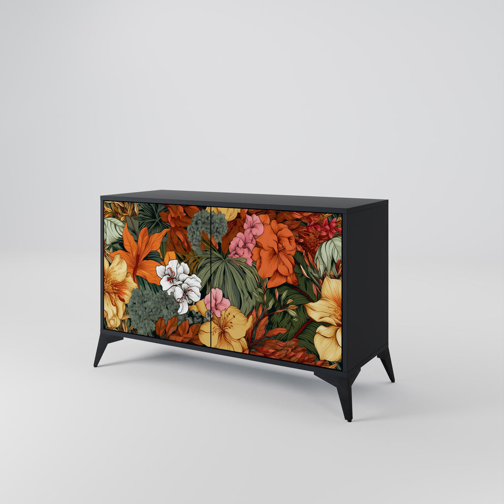 RADIANT FLORA 2-Door Sideboard in Black Finish